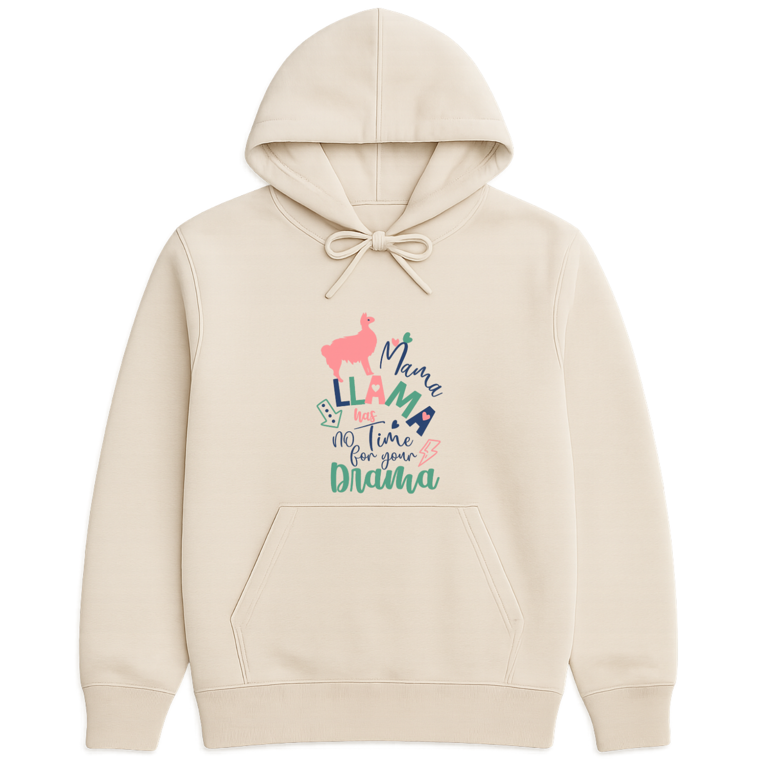Mama Llama Hoodie - Natural mockup