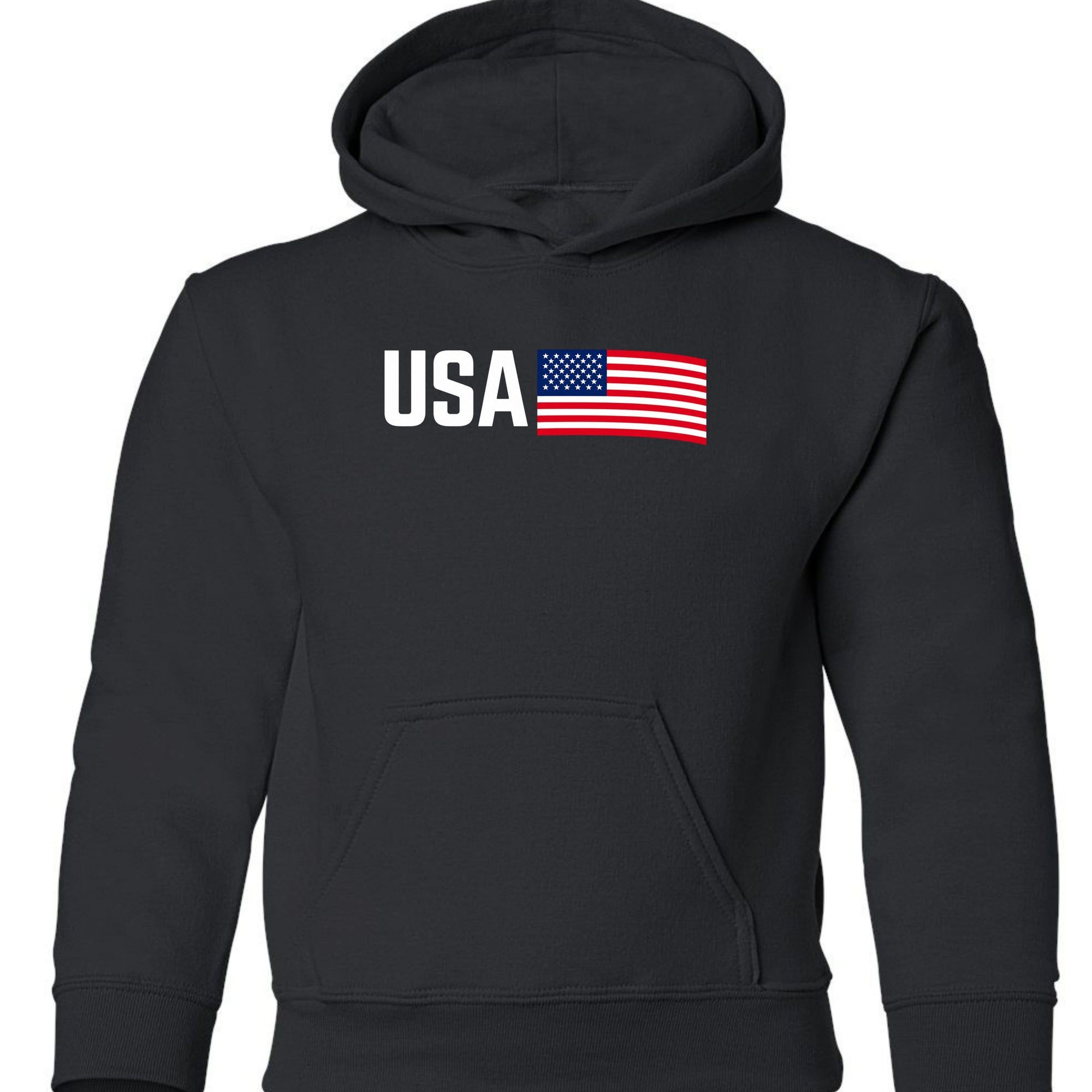 USA Youth Hoodie - Black front mockup