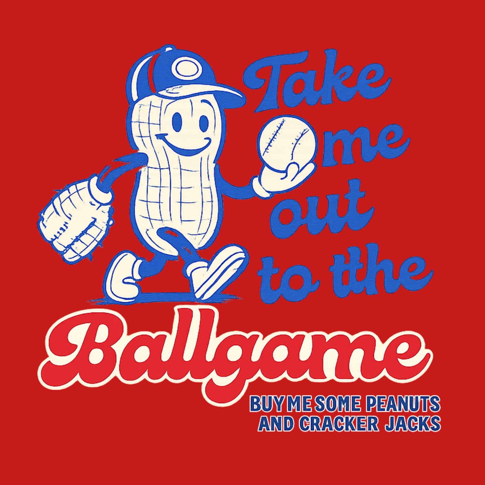 Take Me Out To The Ballgame Crewneck Sweatshirt - Red design preview