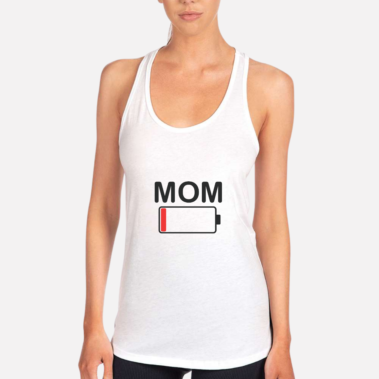 Mom Battery Low Women's Racerback Tank color variation 15
