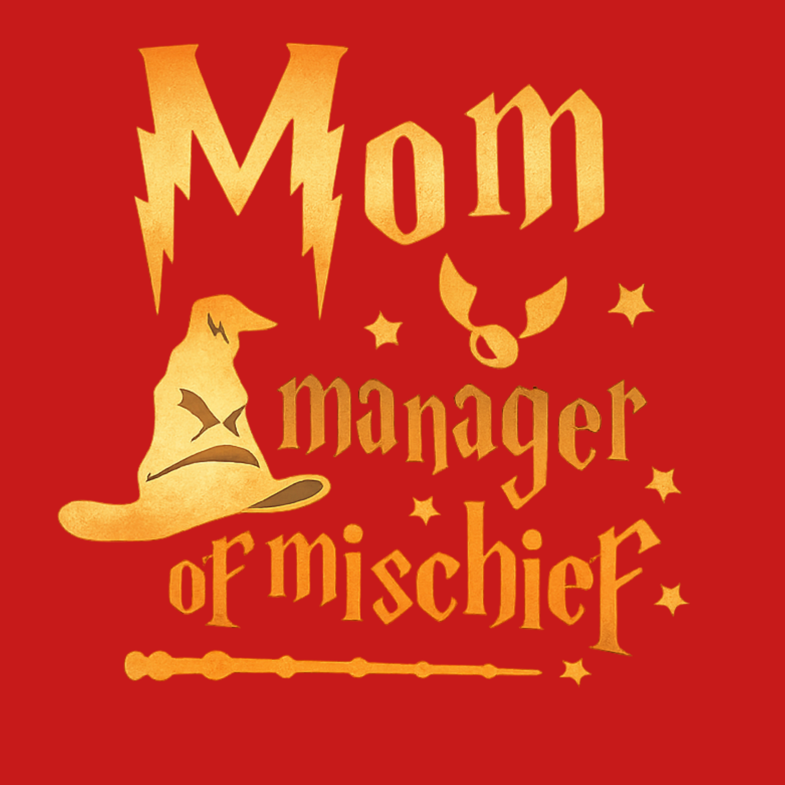 Mom Manager Of Mischief Crewneck Sweatshirt - Red design preview