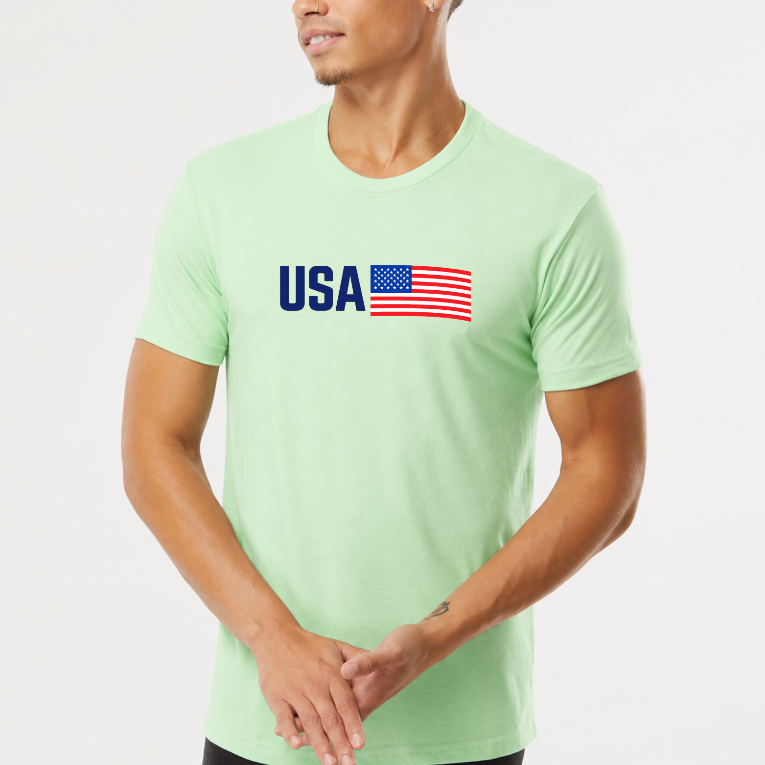 USA Classic T-Shirt - Mint front mockup