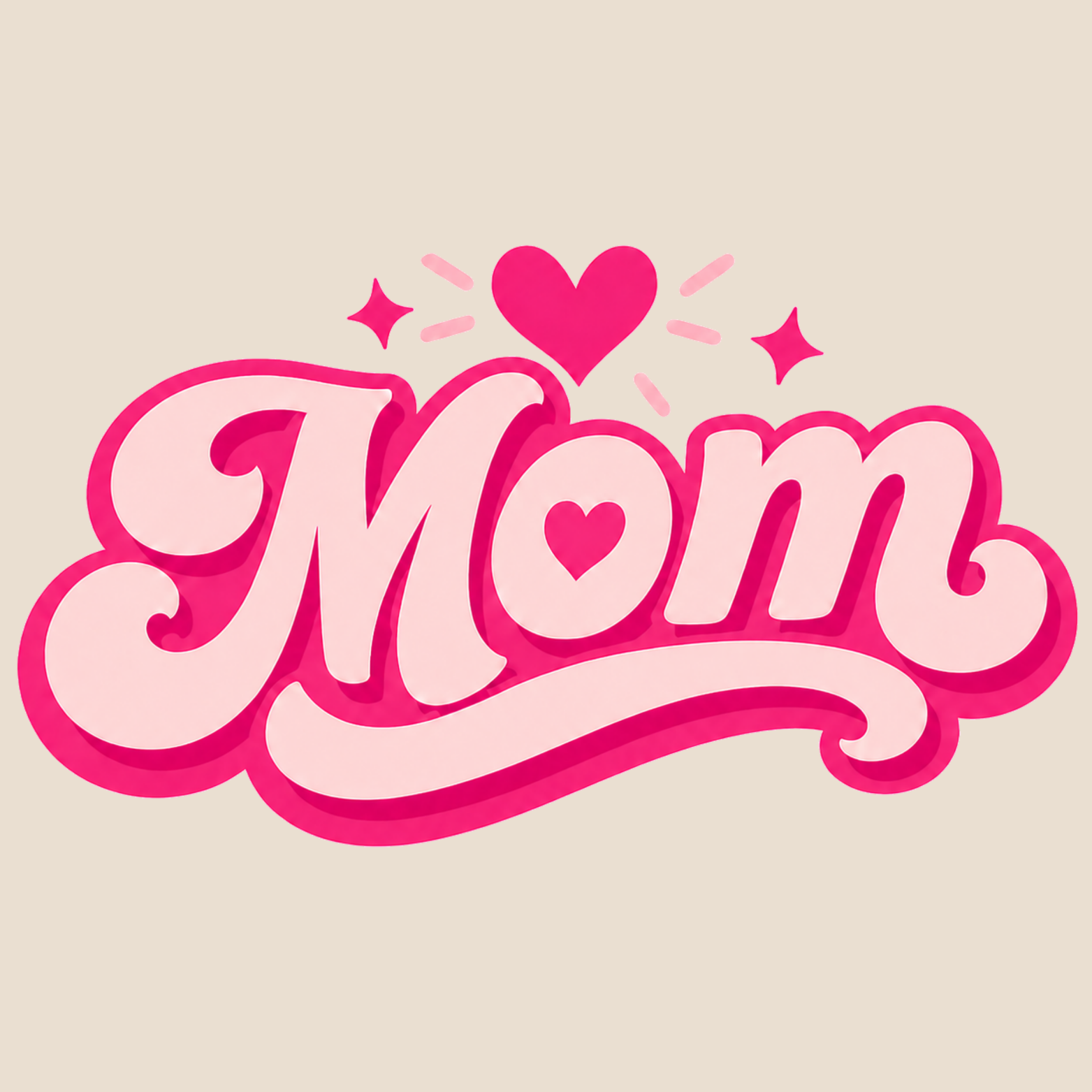 Mom Heart Hoodie - Natural design preview