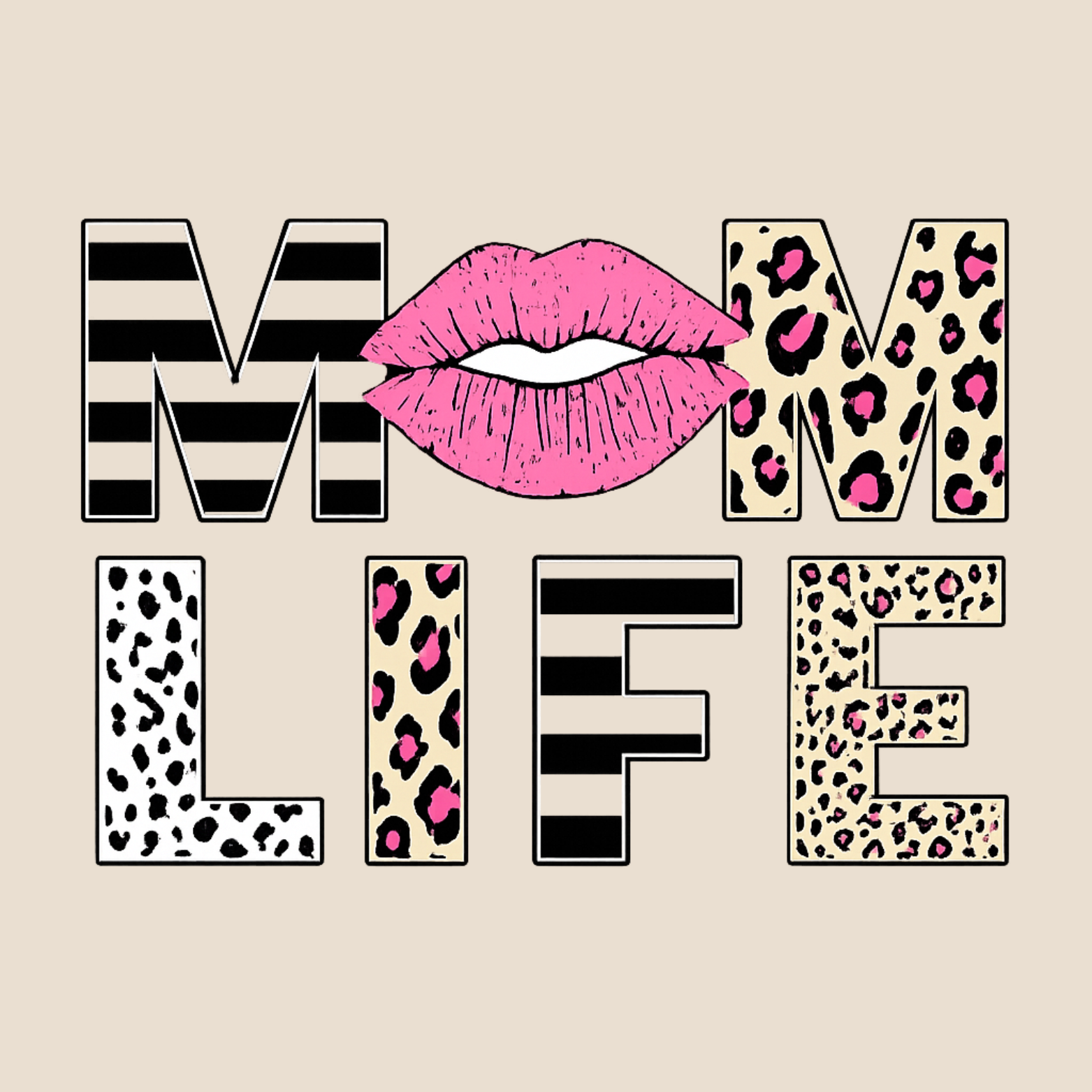 Mom Life Hoodie - Natural design preview