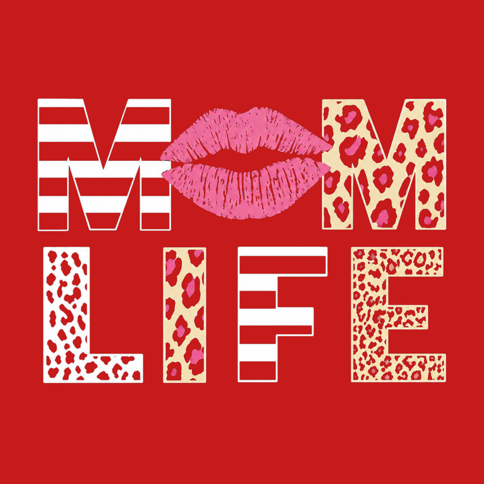 Mom Life Crewneck Sweatshirt - Red design preview