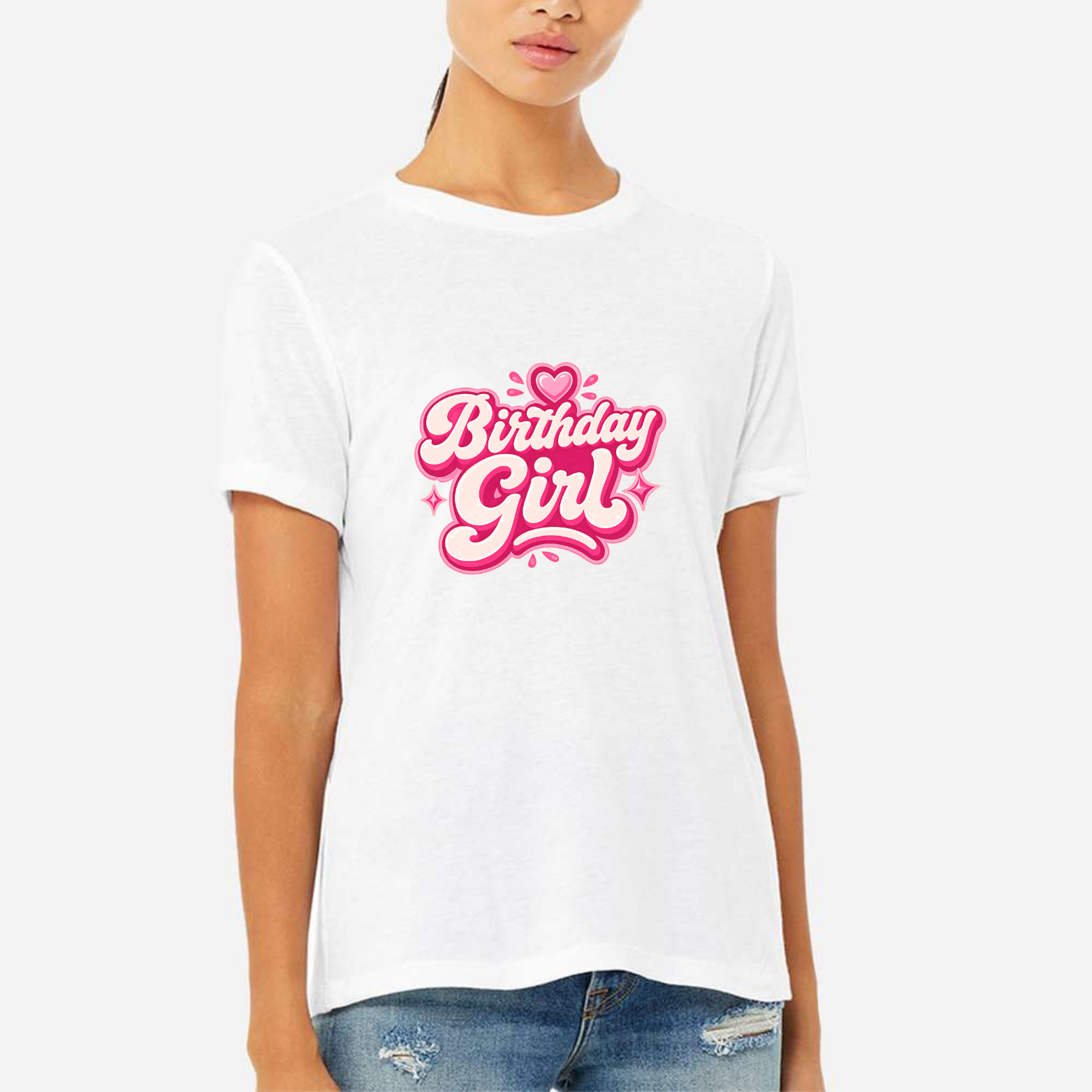 Birthday Girl Women's Ultra-Premium Triblend T-Shirt - White front mockup