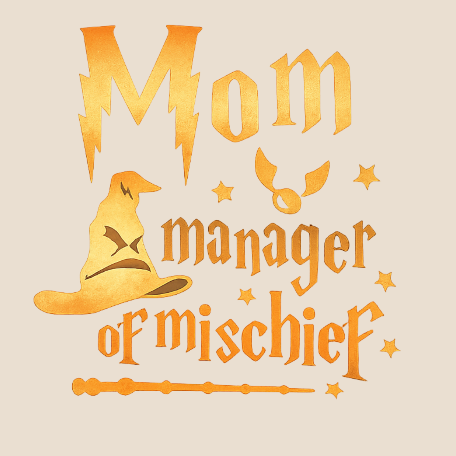 Mom Manager Of Mischief Hoodie - Natural design preview