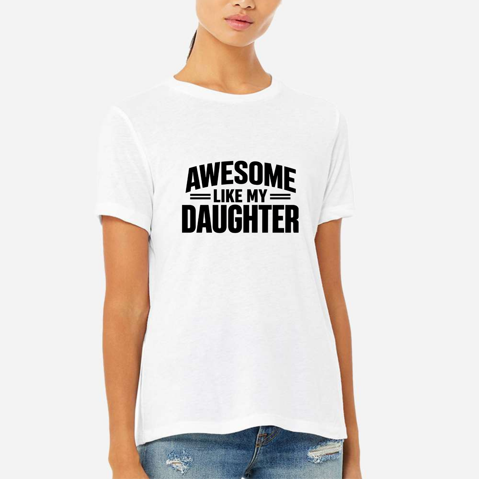 Awesome Like My Daughter Women's Ultra-Premium Triblend T-Shirt - White front mockup