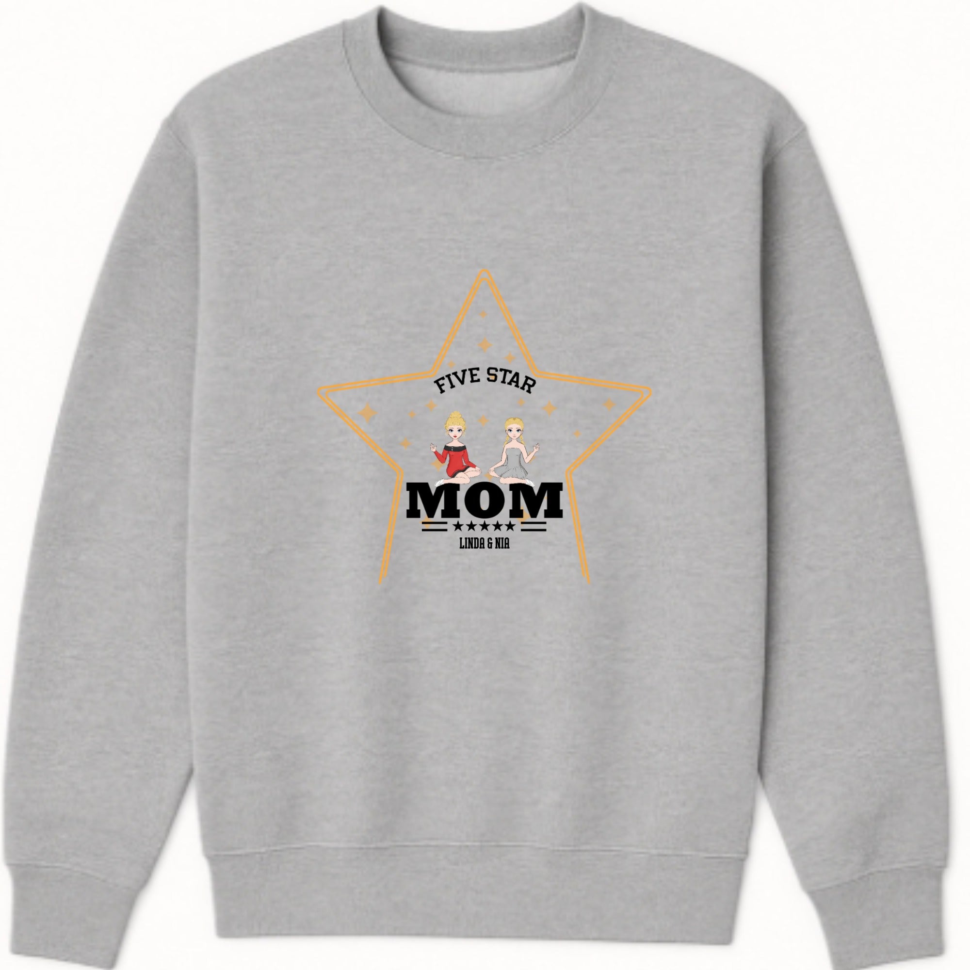 Five star mom Sweatshirt hero product mockup