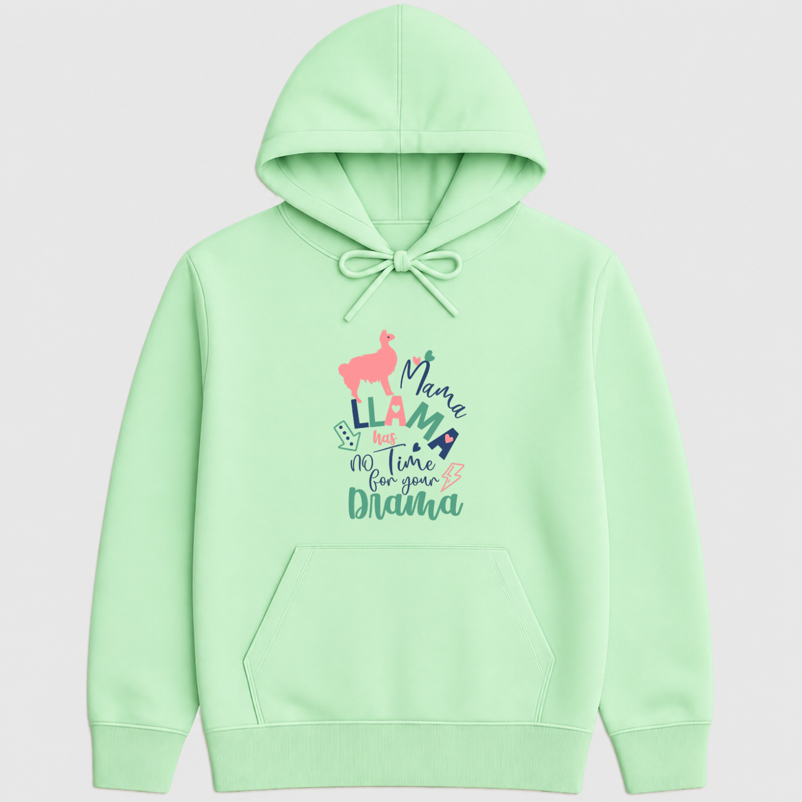 Mama Llama Hoodie - Mint mockup