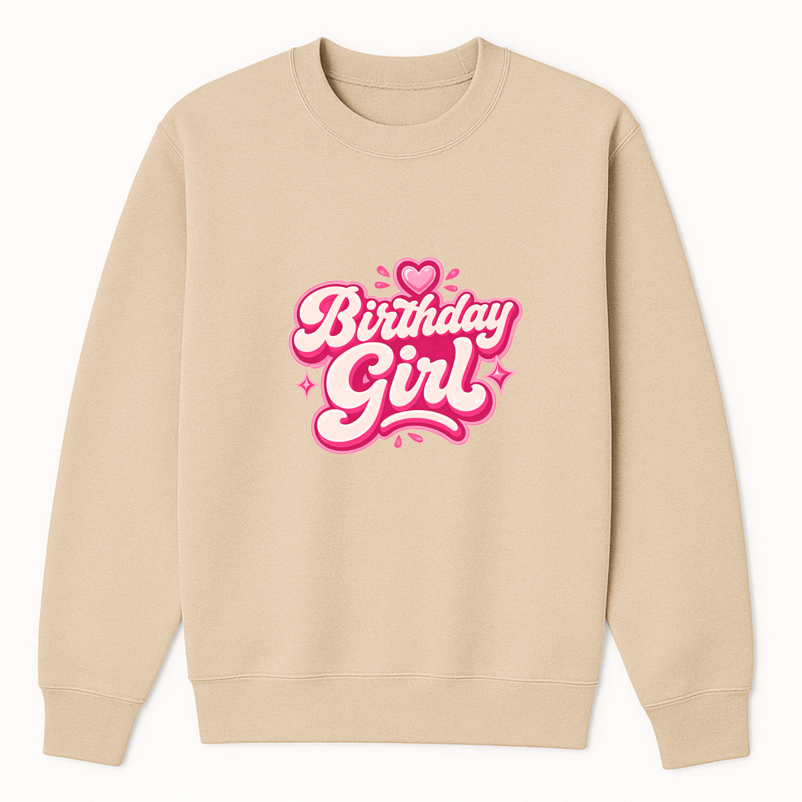 Birthday Girl Crewneck Sweatshirt - Natural mockup