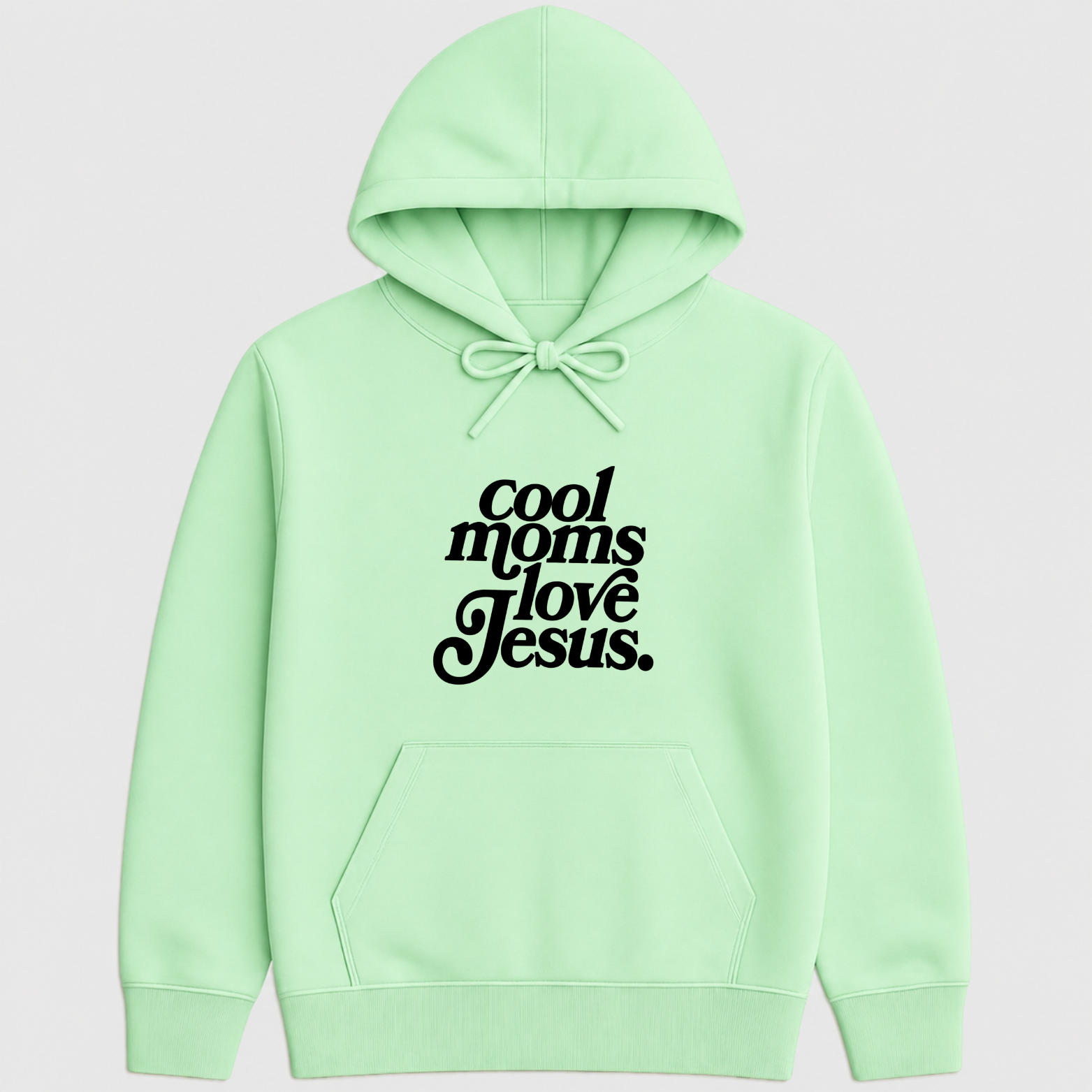 Cool Moms Love Jesus Hoodie - Mint mockup