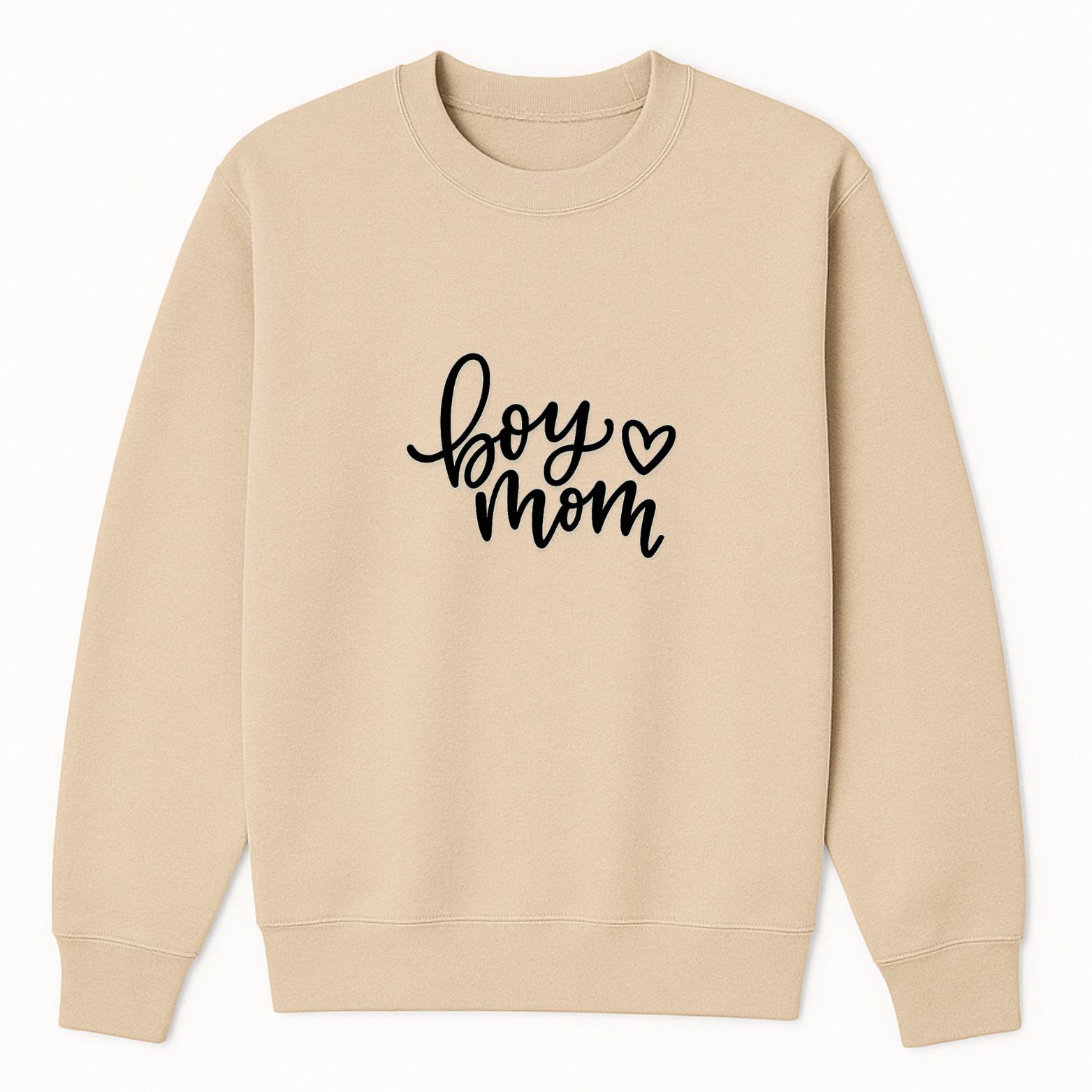 Boy Mom Crewneck Sweatshirt - Natural mockup