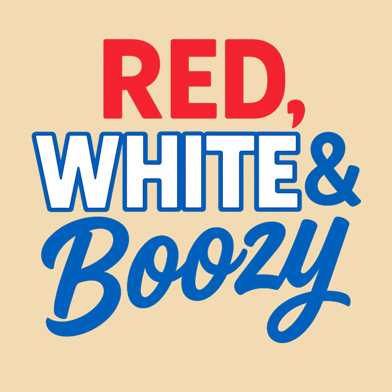 Red White & Boozy Tank Top – Funny Patriotic 4th of July Graphic Sleeveless Shirt – Classic Summer Tee