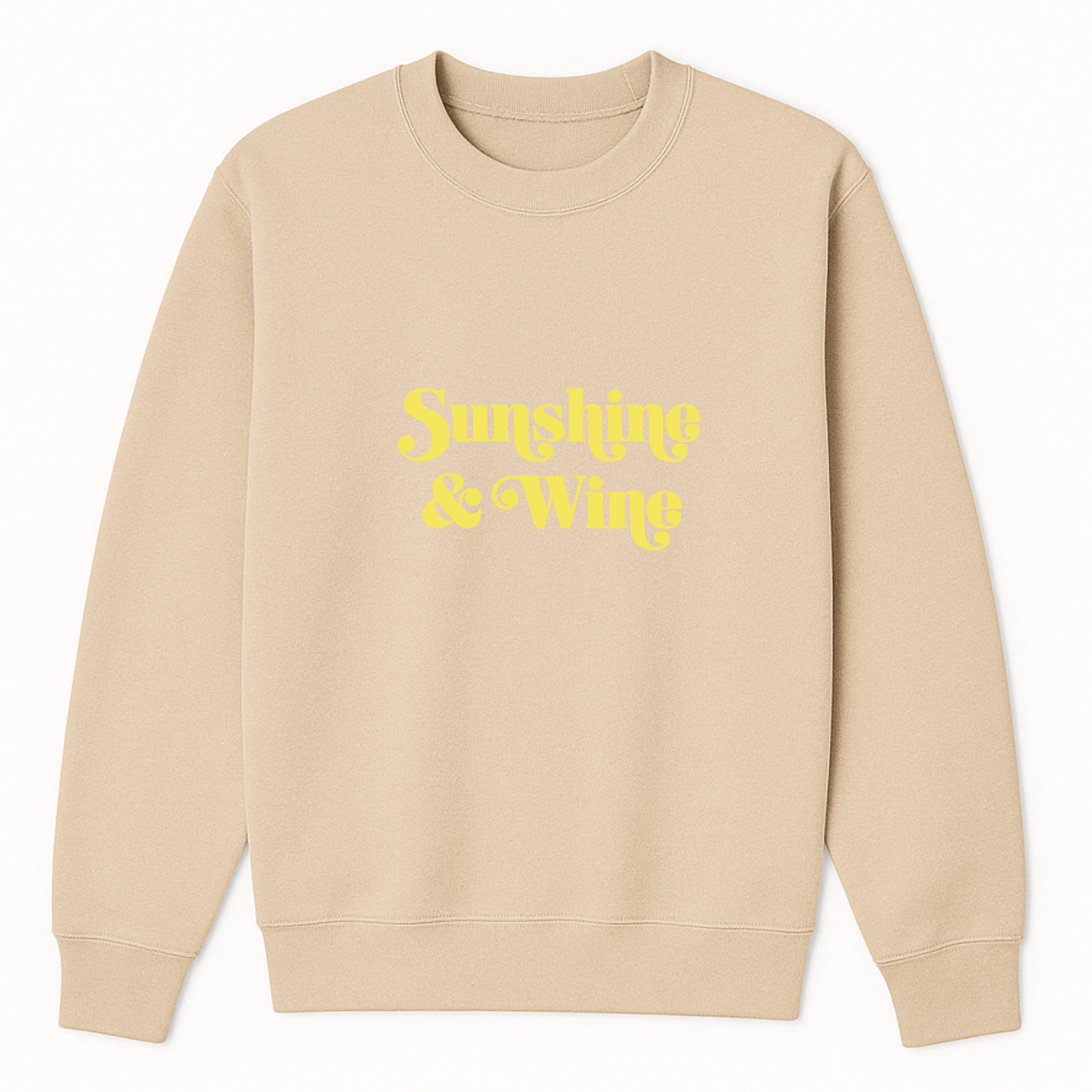 Sunshine & Wine Crewneck Sweatshirt - Natural mockup