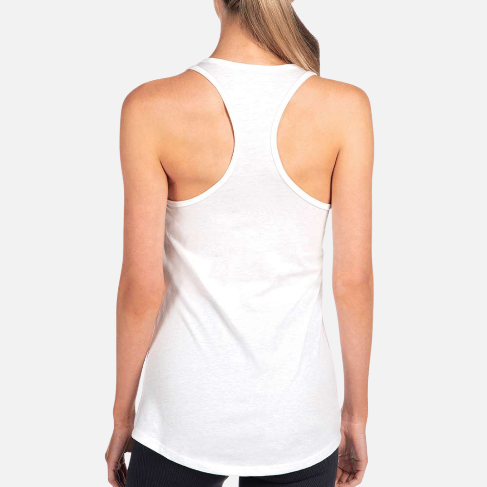 Boy Mom Women's Racerback Tank - White back mockup
