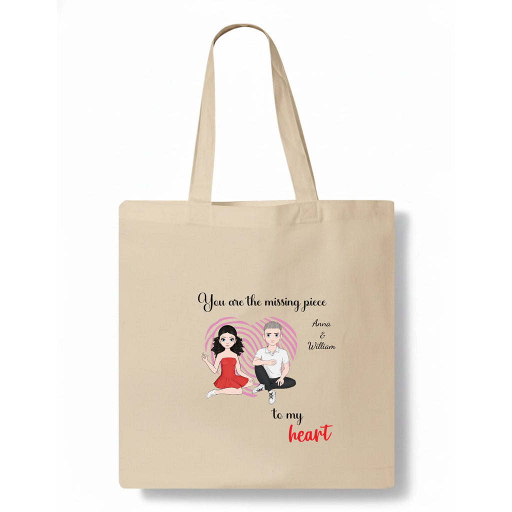 You are the missing piece to my heart Tote Bag hero product mockup