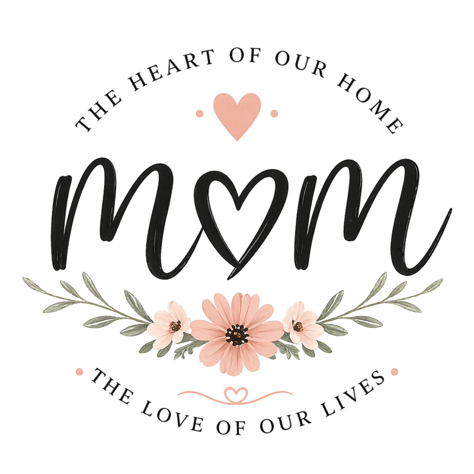 Mom The Heart Of Our Home Women's Premium Racerback Tank - White design preview