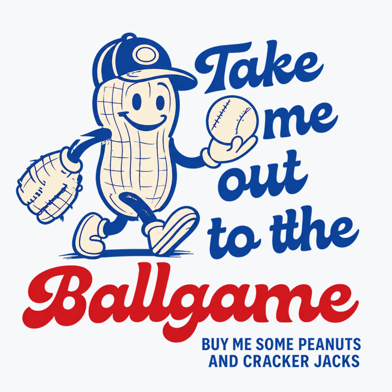 Take Me Out To The Ballgame Women's Ultra-Premium Triblend T-Shirt - White design preview