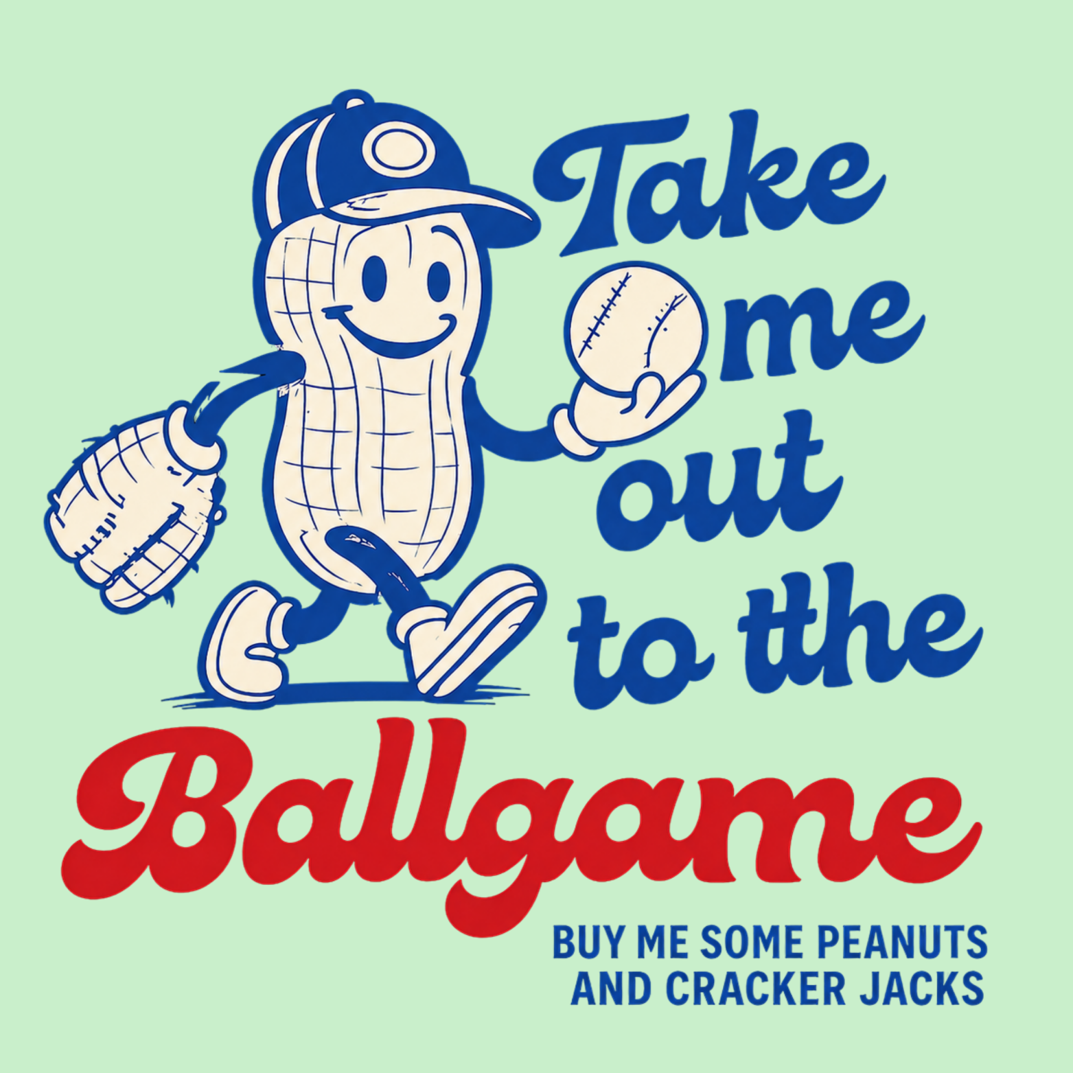 Take Me Out To The Ballgame Hoodie - Mint design preview