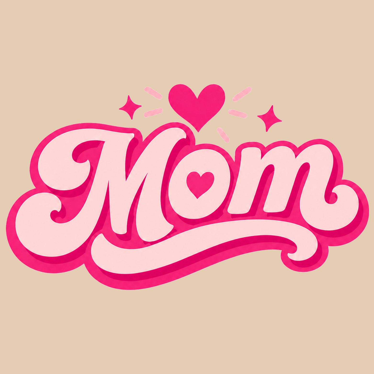 Mom Heart Crewneck Sweatshirt - Natural design preview