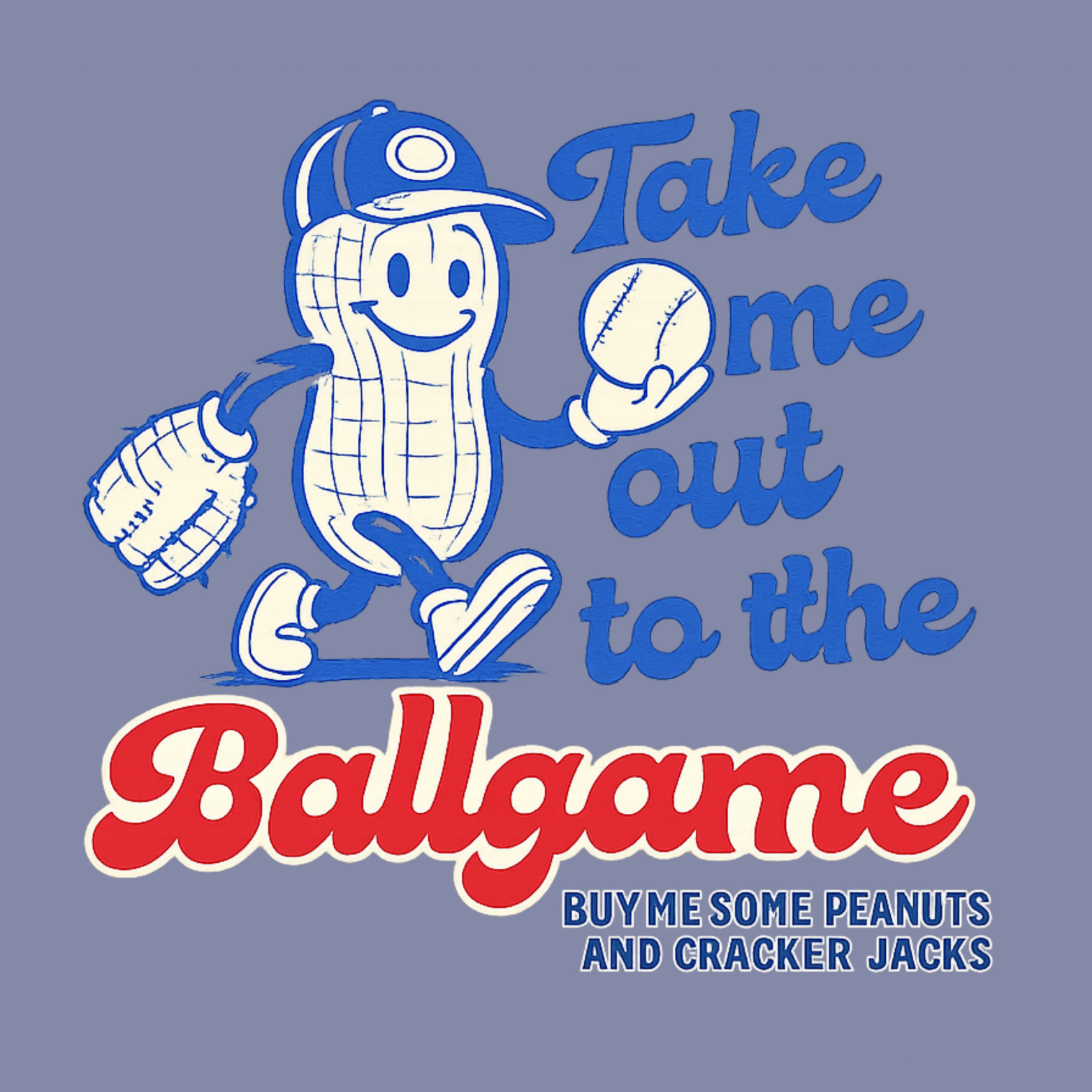 Take Me Out To The Ballgame Youth Triblend Tee - Blue design preview