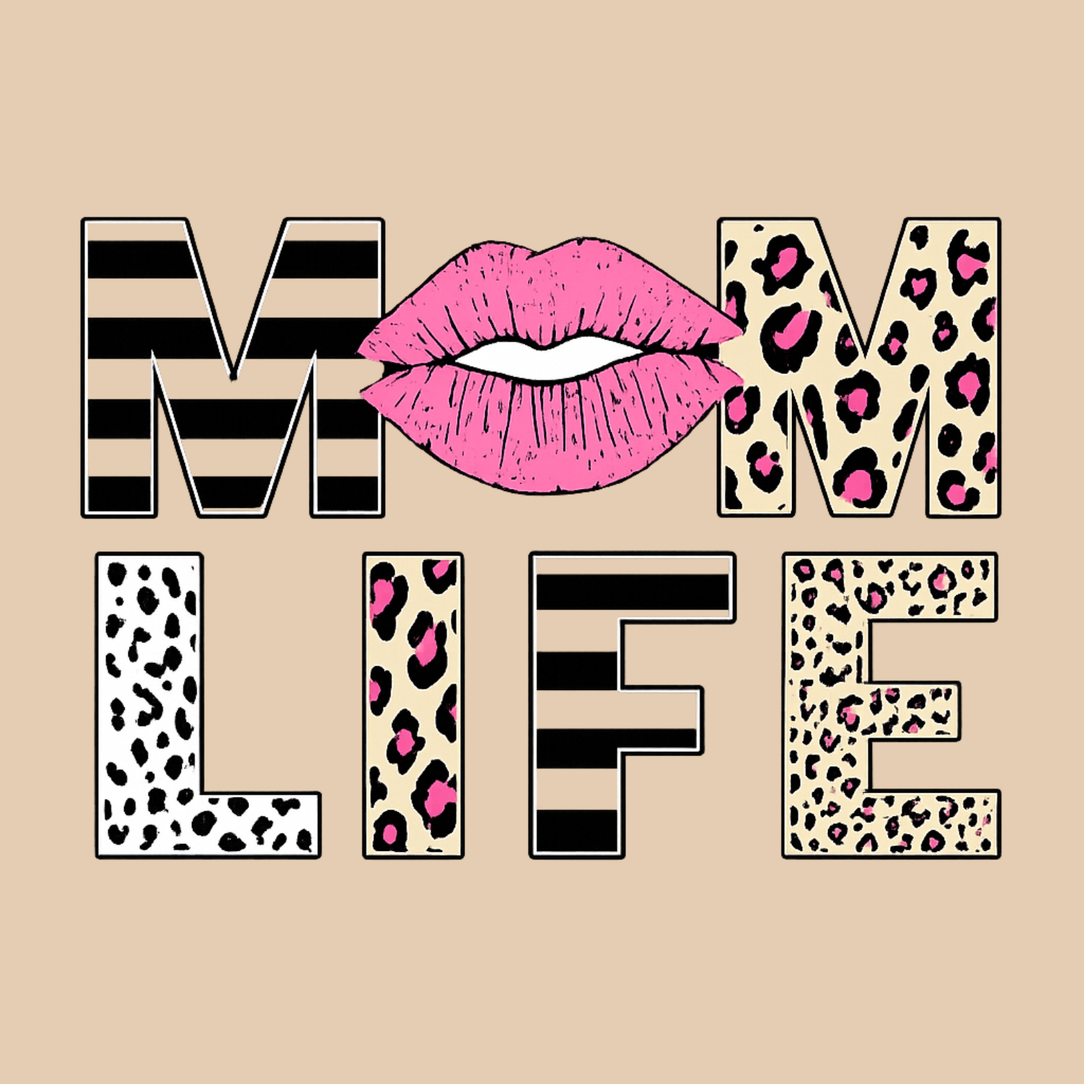 Mom Life Crewneck Sweatshirt - Natural design preview