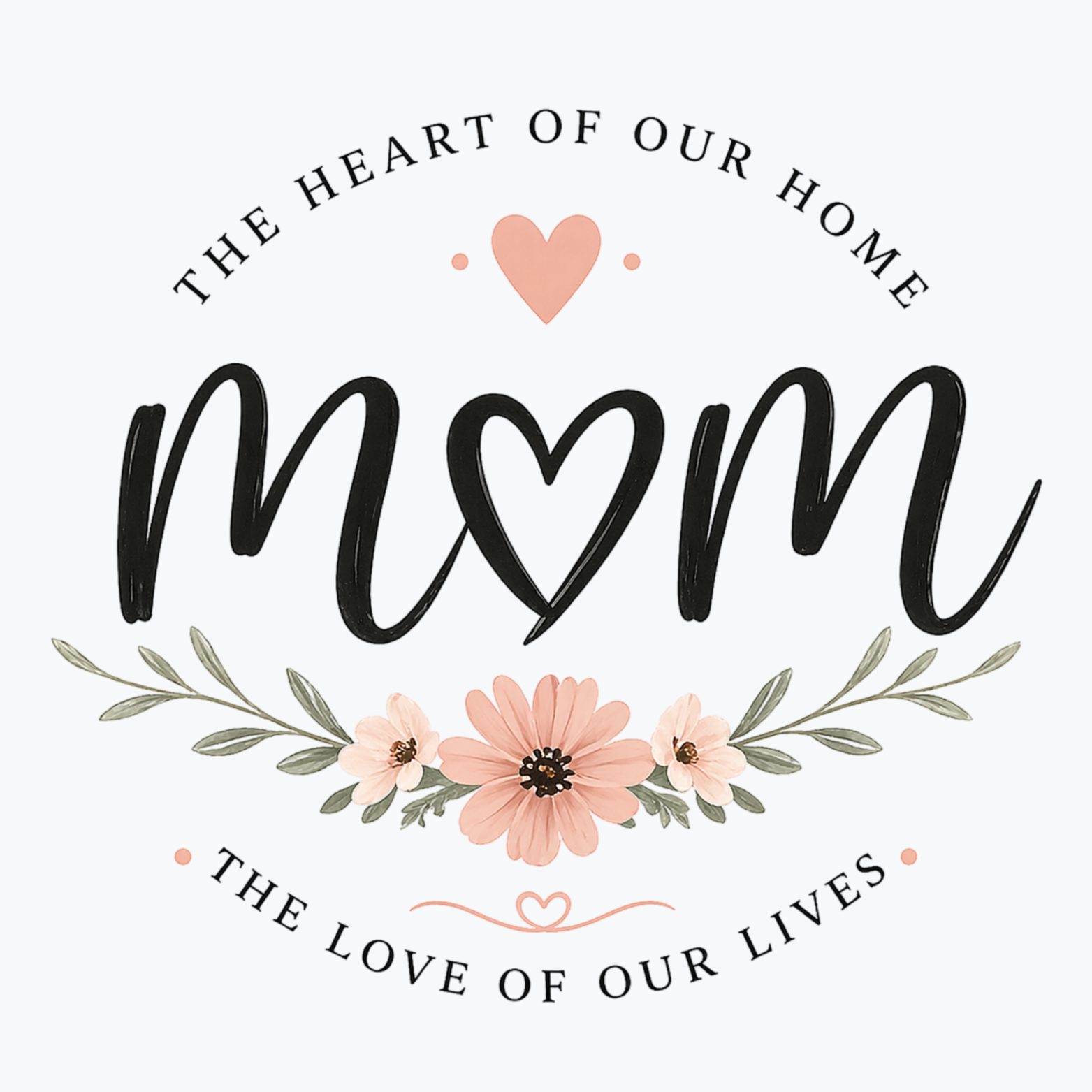 Mom The Heart Of Our Home Women's Ultra-Premium Triblend T-Shirt - White design preview