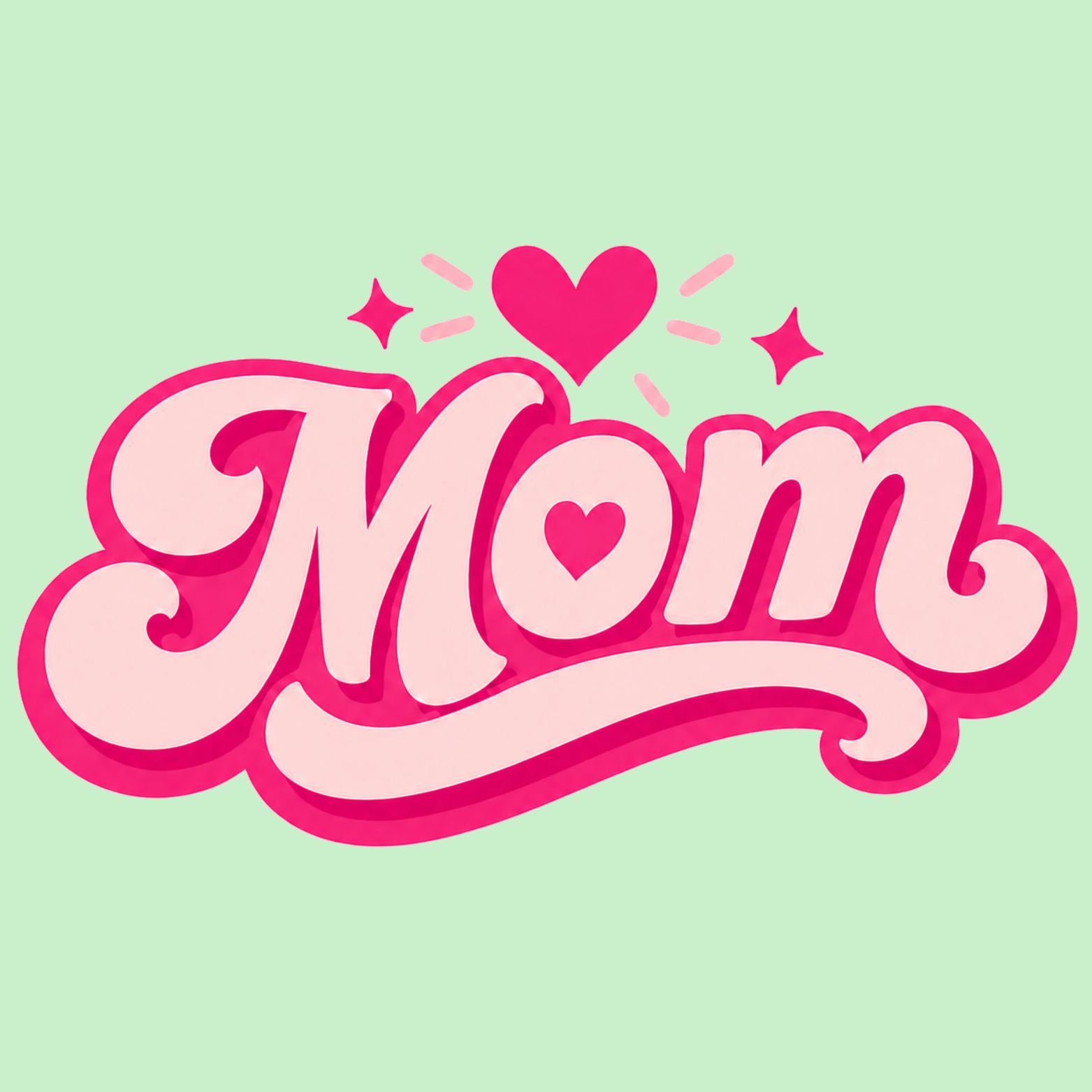 Mom Heart Hoodie - Mint design preview