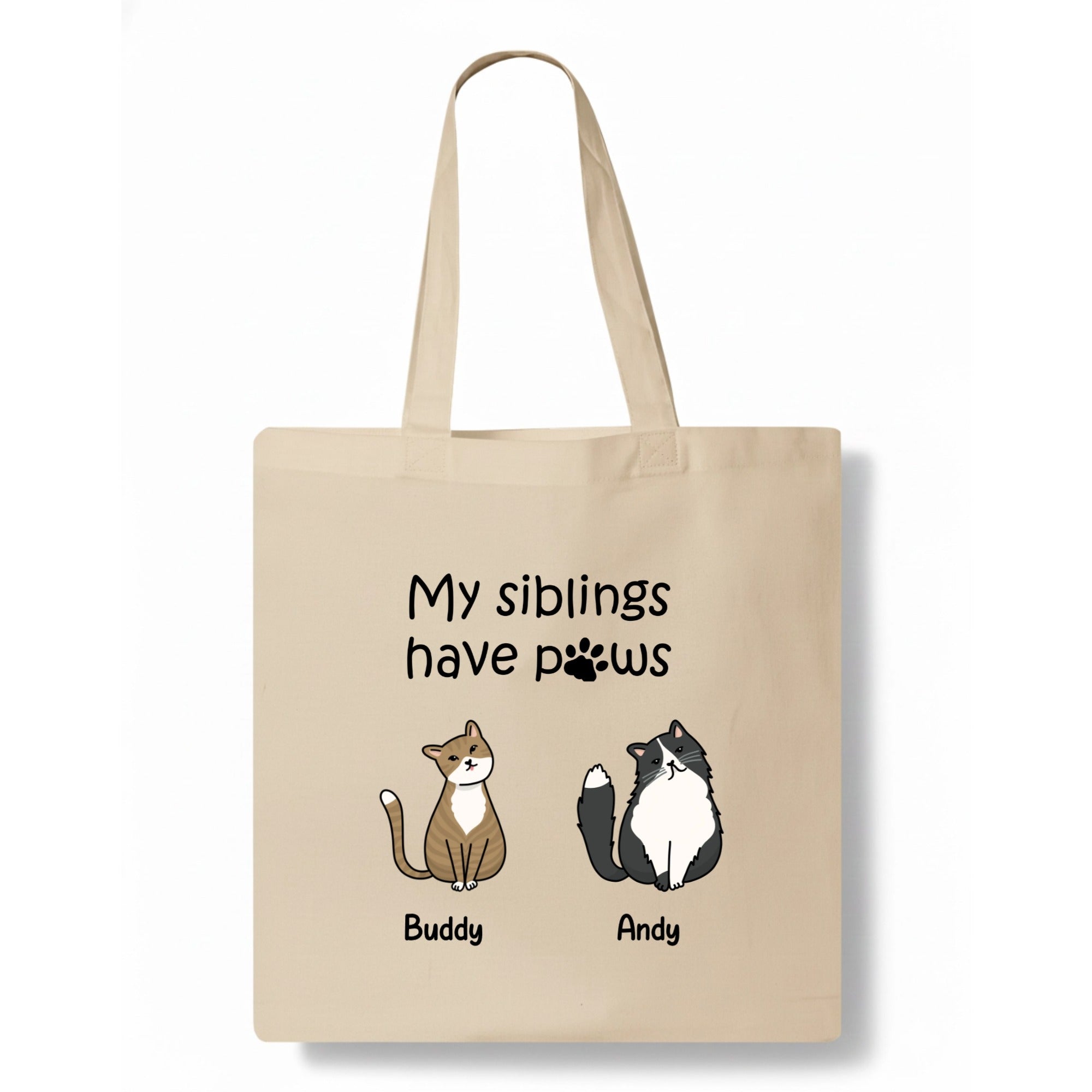 My siblings have paws cats Tote Bag hero product mockup
