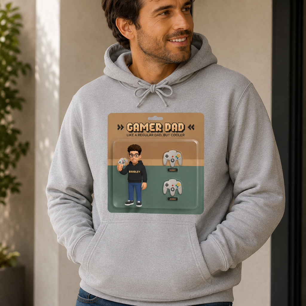 Gamer Dad Hoodie hero product mockup