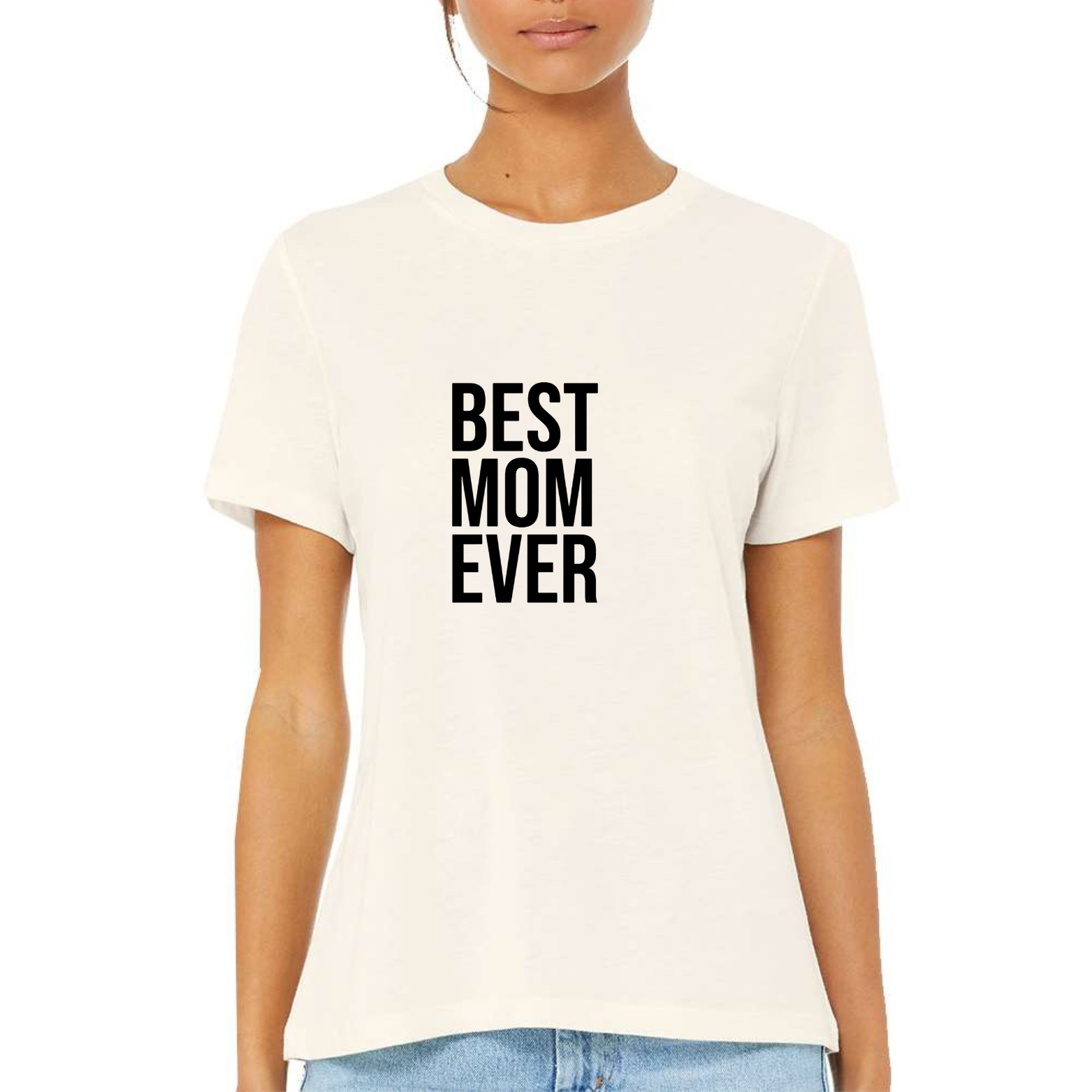 Best Mom Ever Women's Ultra-Premium Triblend T-Shirt - Natural front mockup