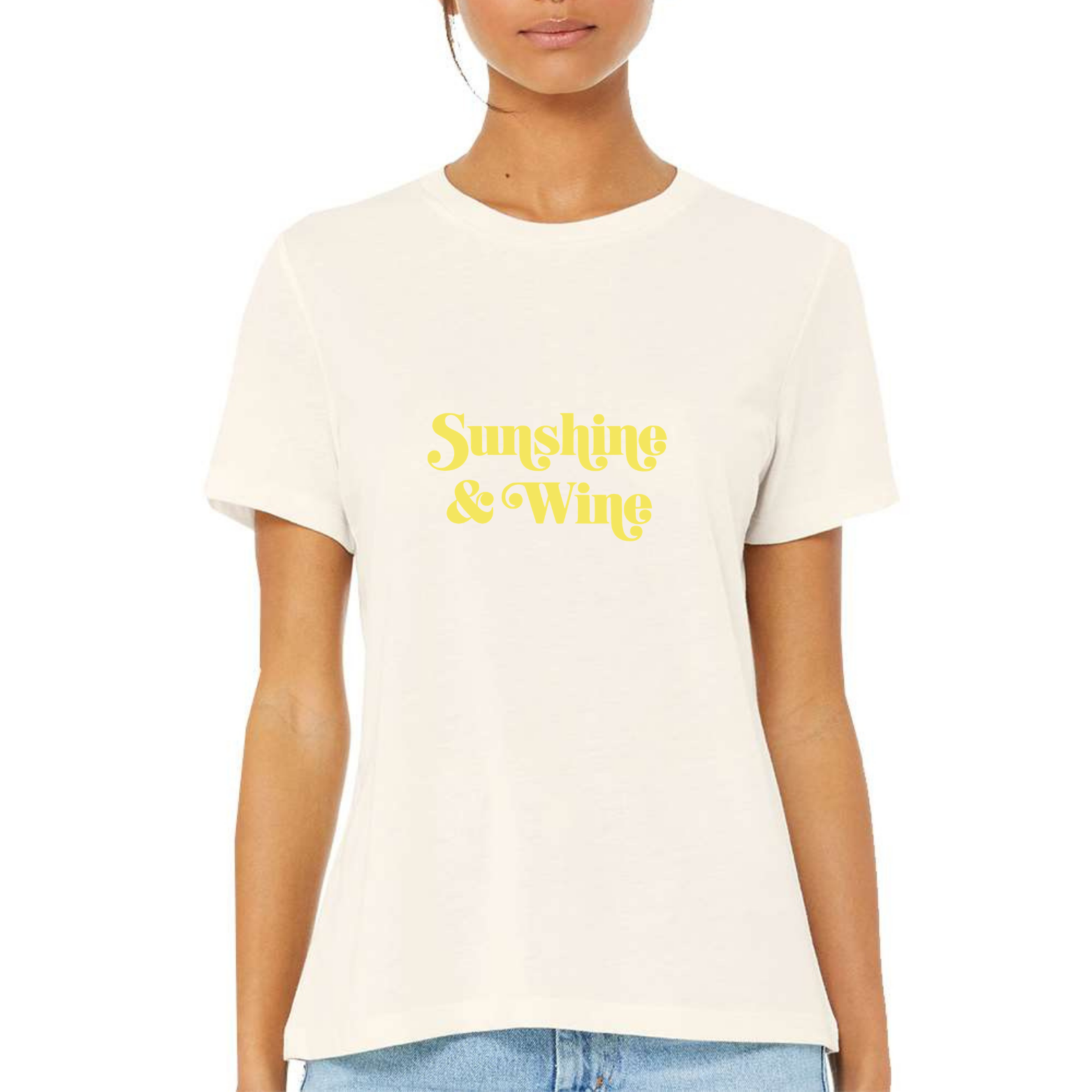 Sunshine & Wine Women's Ultra-Premium Triblend T-Shirt - Natural front mockup