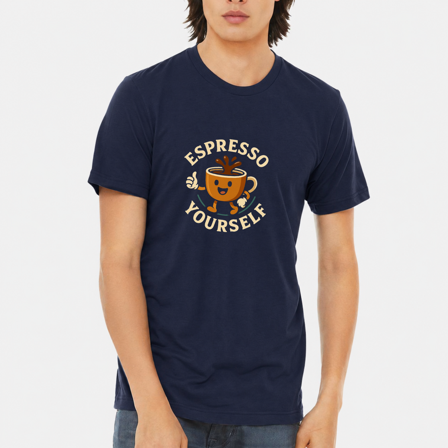 Espresso Yourself Classic T-Shirt - Navy front mockup