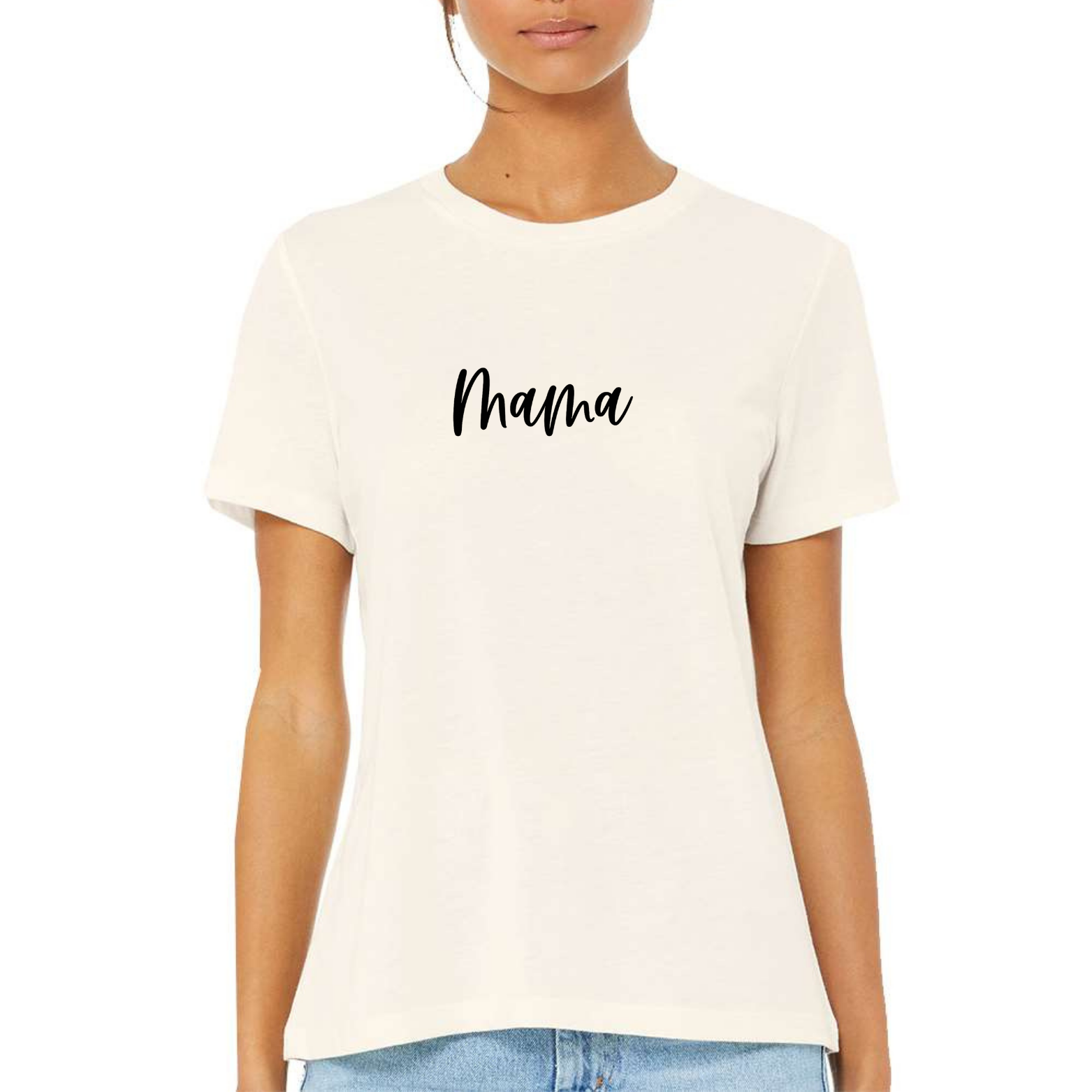 MAMA Women's Ultra-Premium Triblend T-Shirt - Natural front mockup