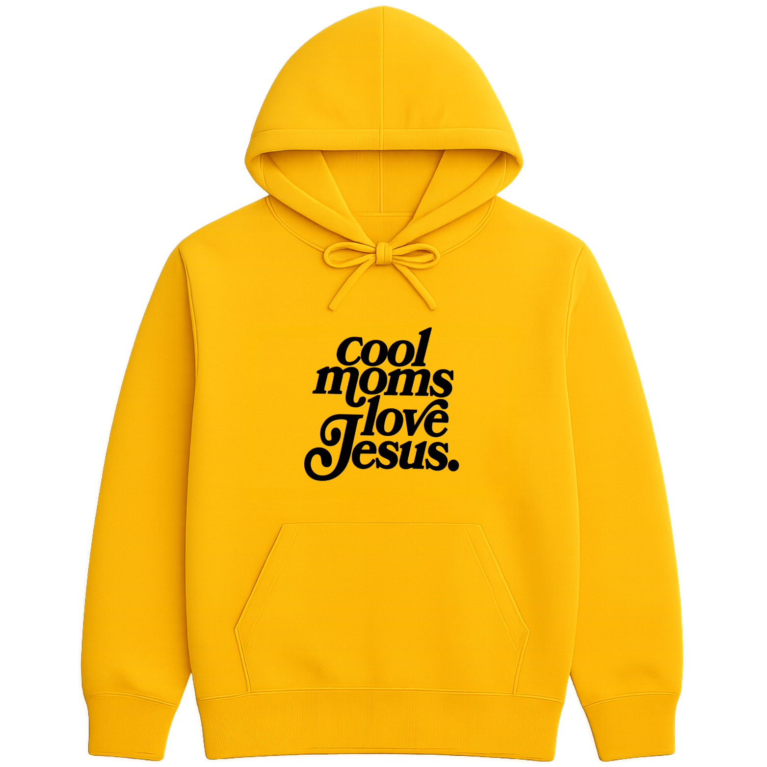 Cool Moms Love Jesus Hoodie - Yellow mockup
