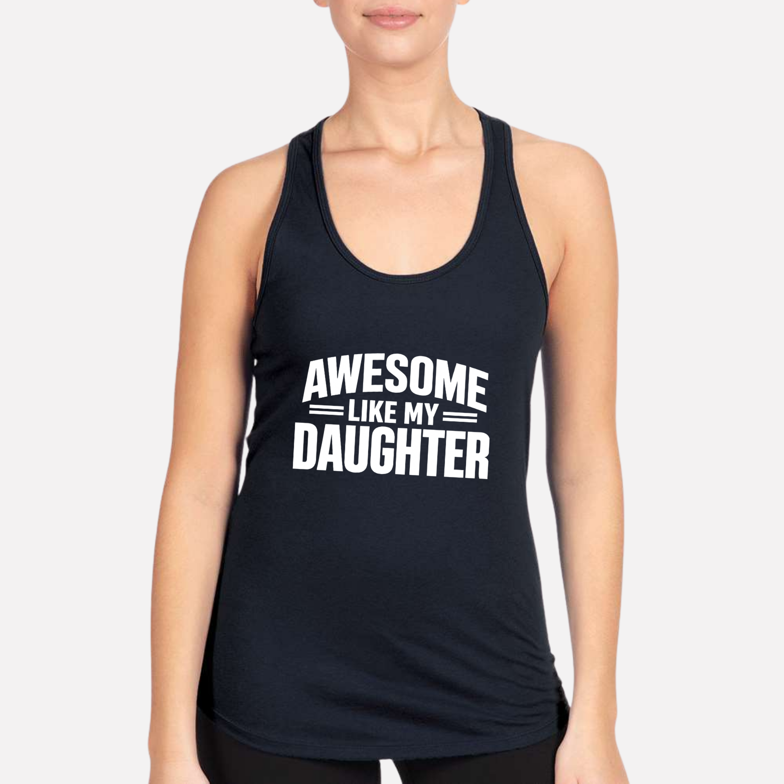 Awesome Like My Daughter Women's Racerback Tank - Navy front mockup