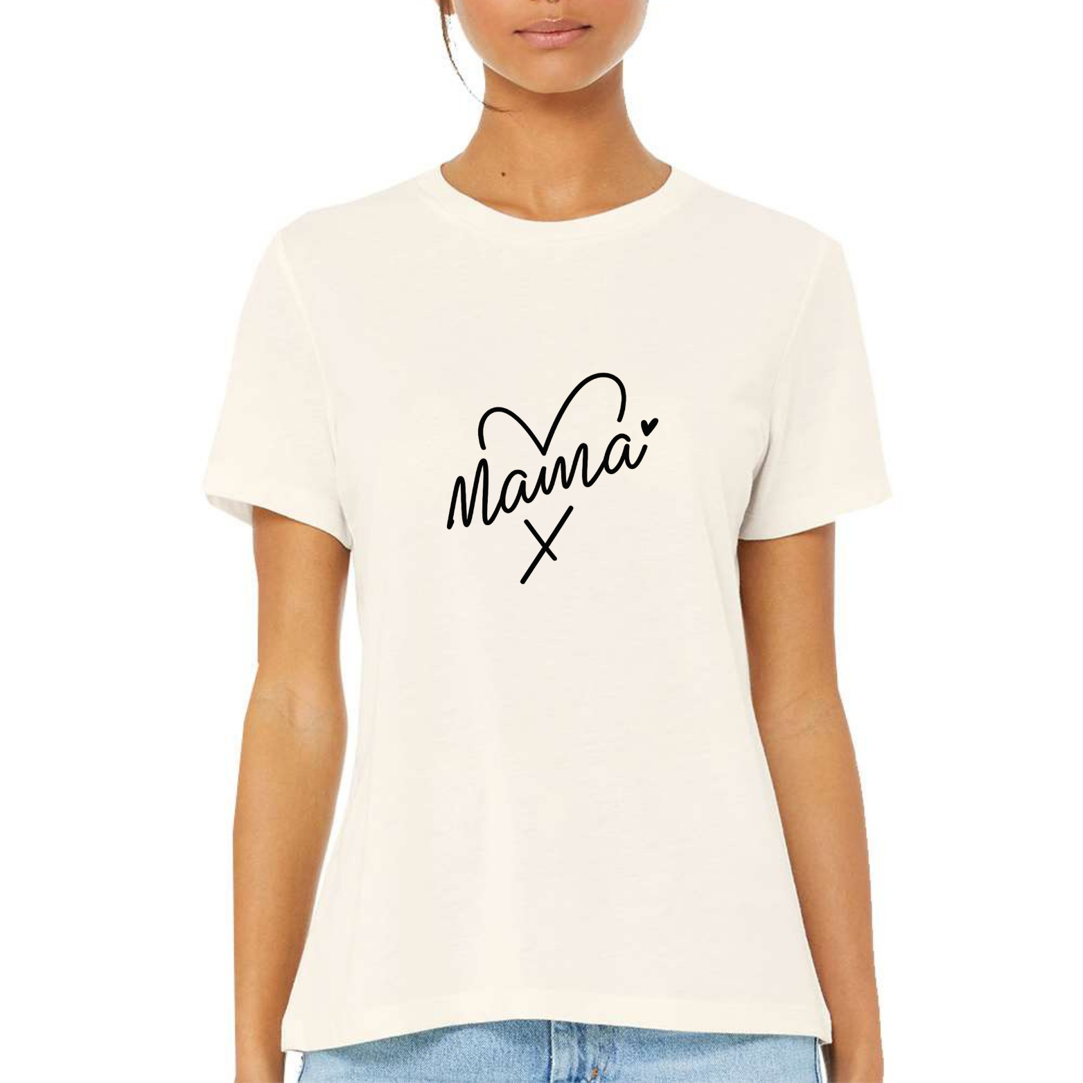 Mama Heart Women's Ultra-Premium Triblend T-Shirt - Natural front mockup