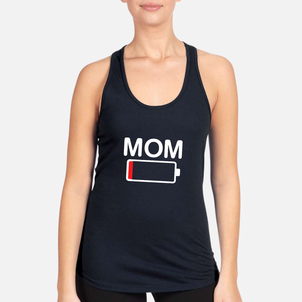 Mom Battery Low Women's Racerback Tank color variation 18