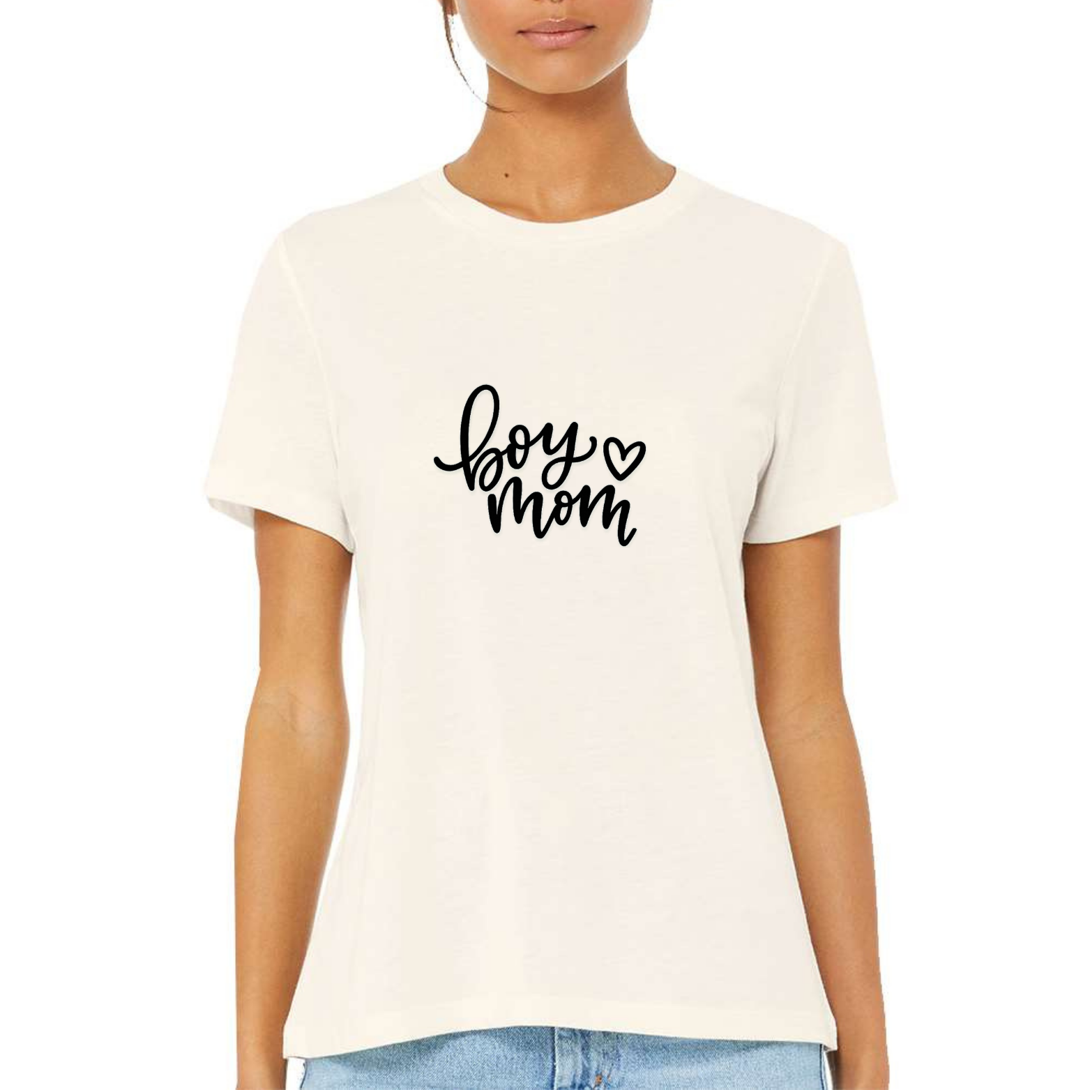 Boy Mom Women's Ultra-Premium Triblend T-Shirt - Natural front mockup