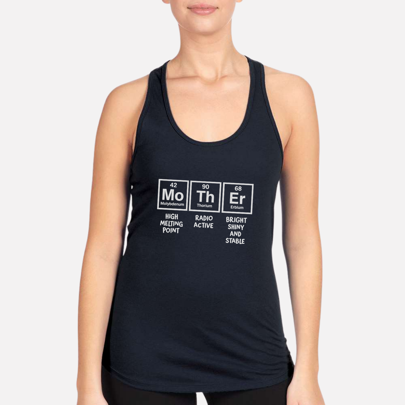 Mom Chemistry Women's Racerback Tank - Navy front mockup