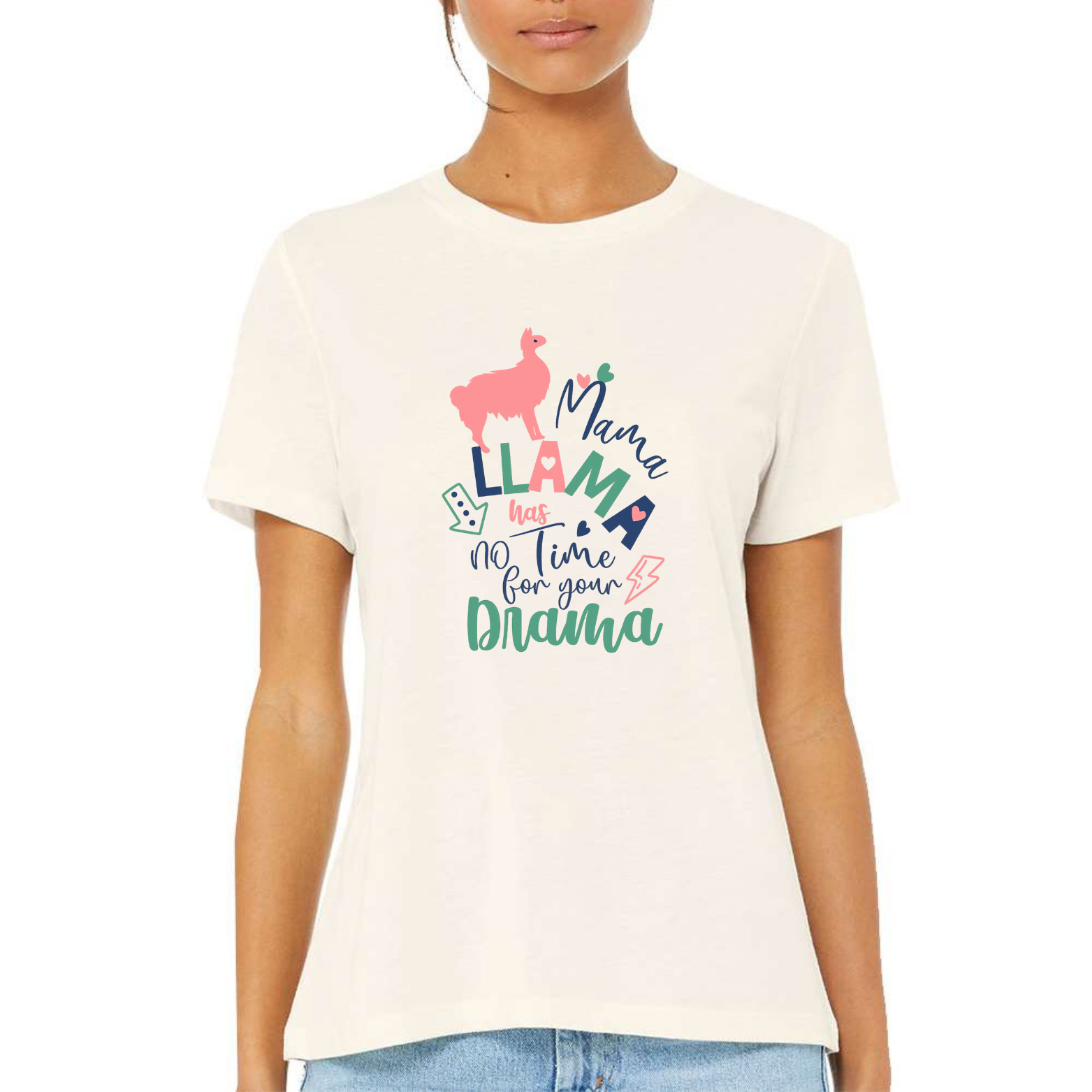 Mama Llama Women's Ultra-Premium Triblend T-Shirt - Natural front mockup