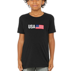USA Youth Triblend Tee - Black front mockup