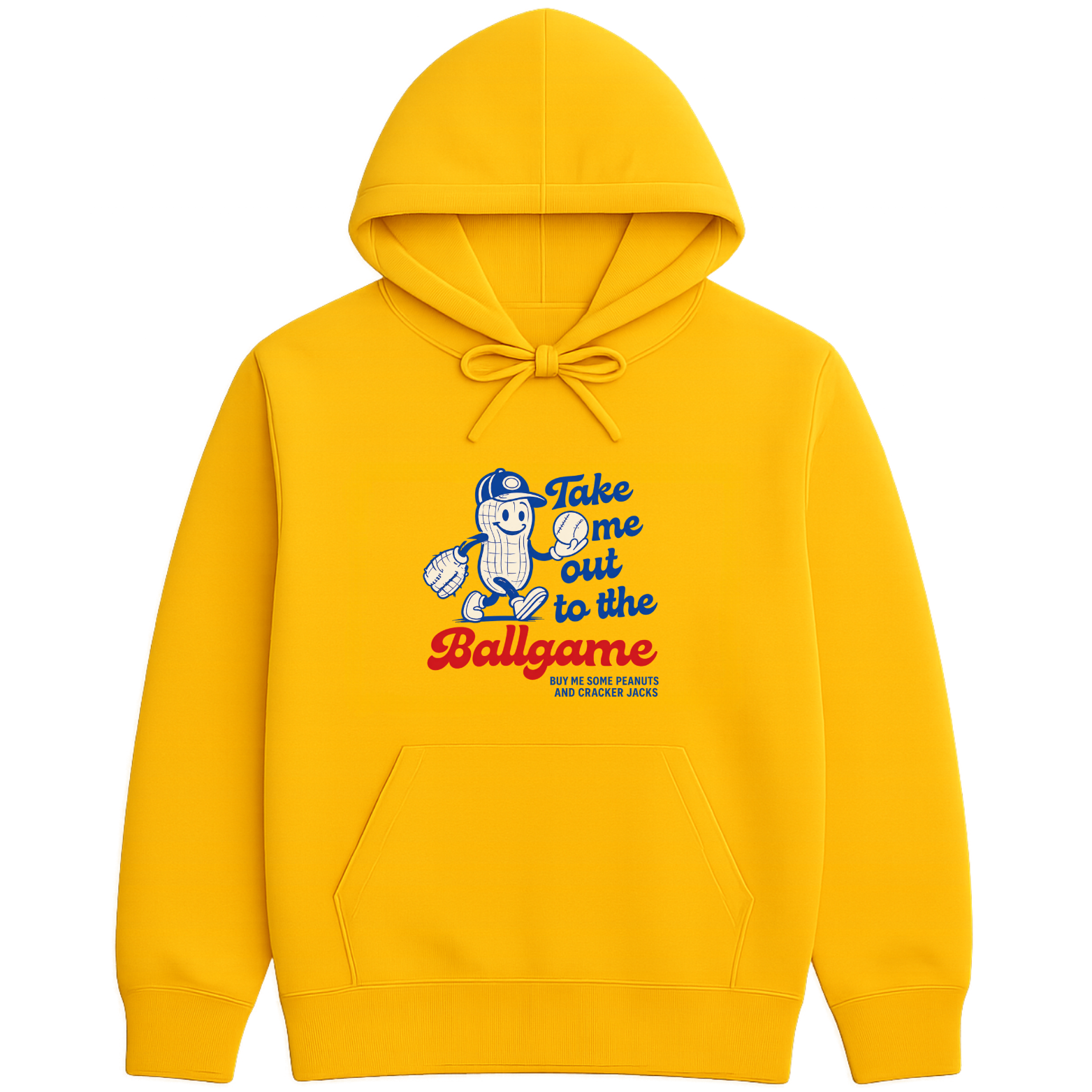 Take Me Out To The Ballgame Hoodie - Yellow mockup