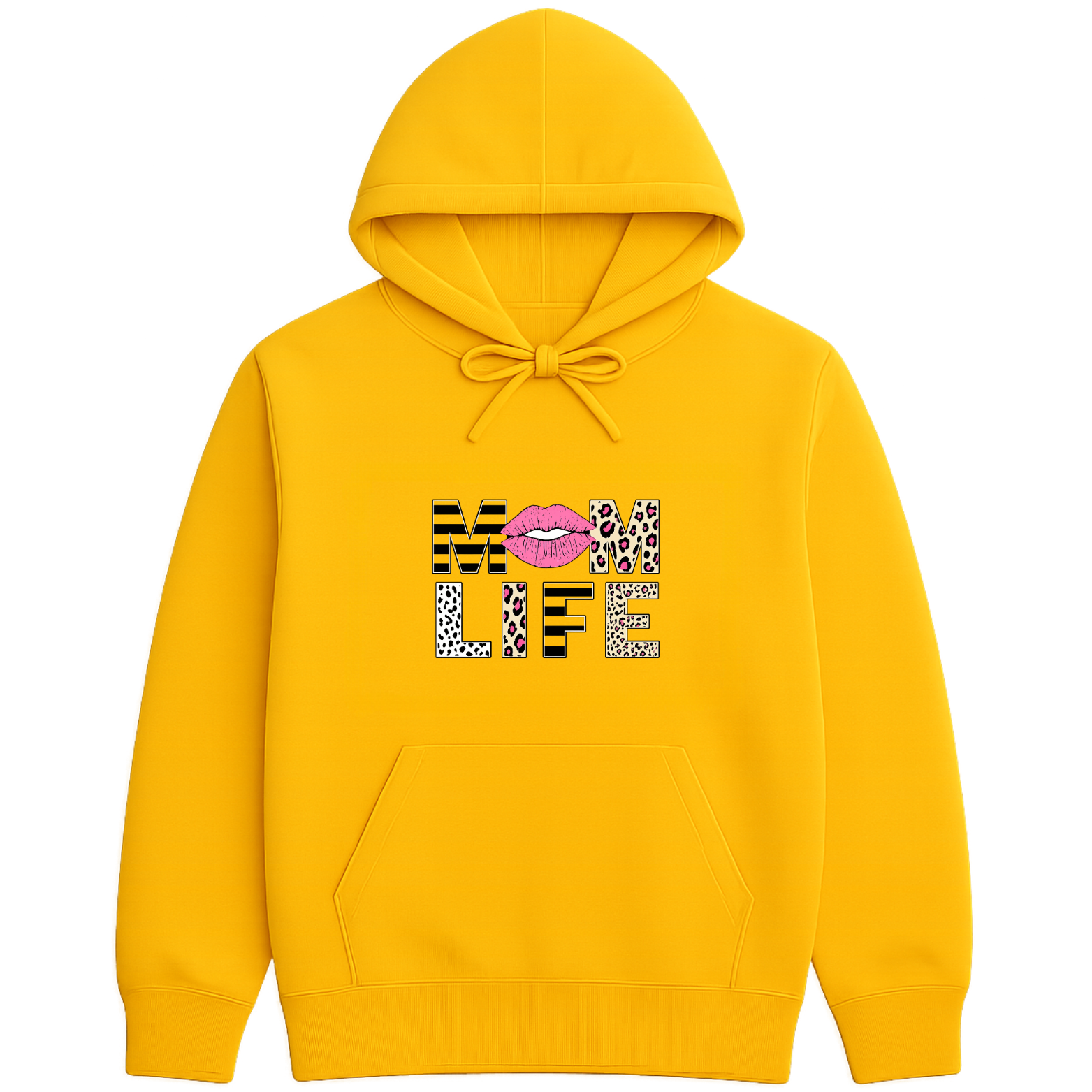 Mom Life Hoodie - Yellow mockup