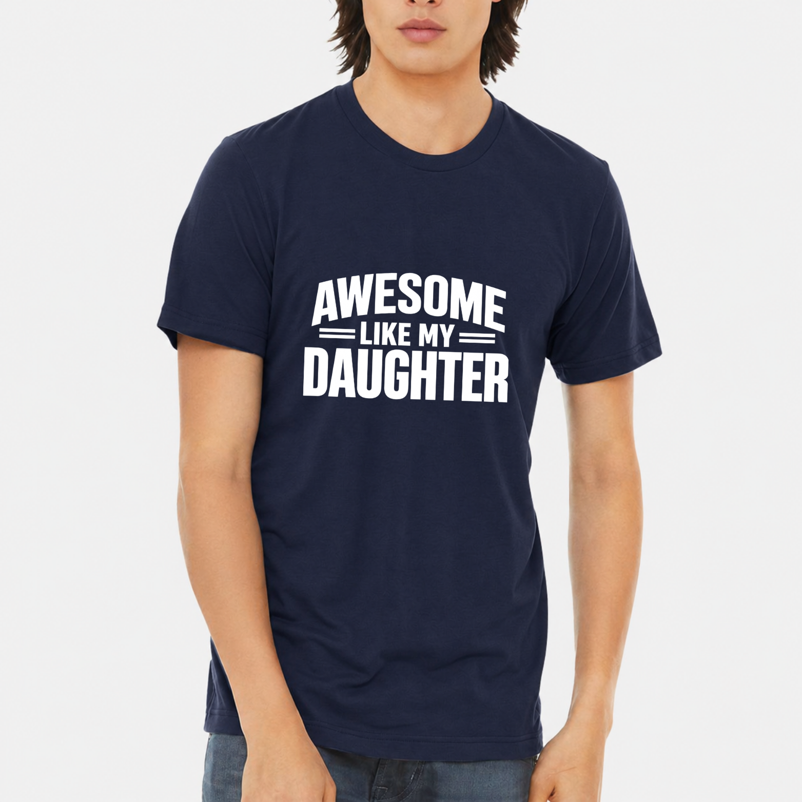 Awesome Like My Daughter Classic T-Shirt - Navy front mockup