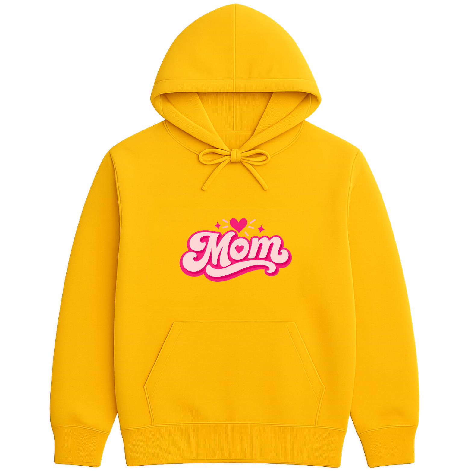 Mom Heart Hoodie - Yellow mockup