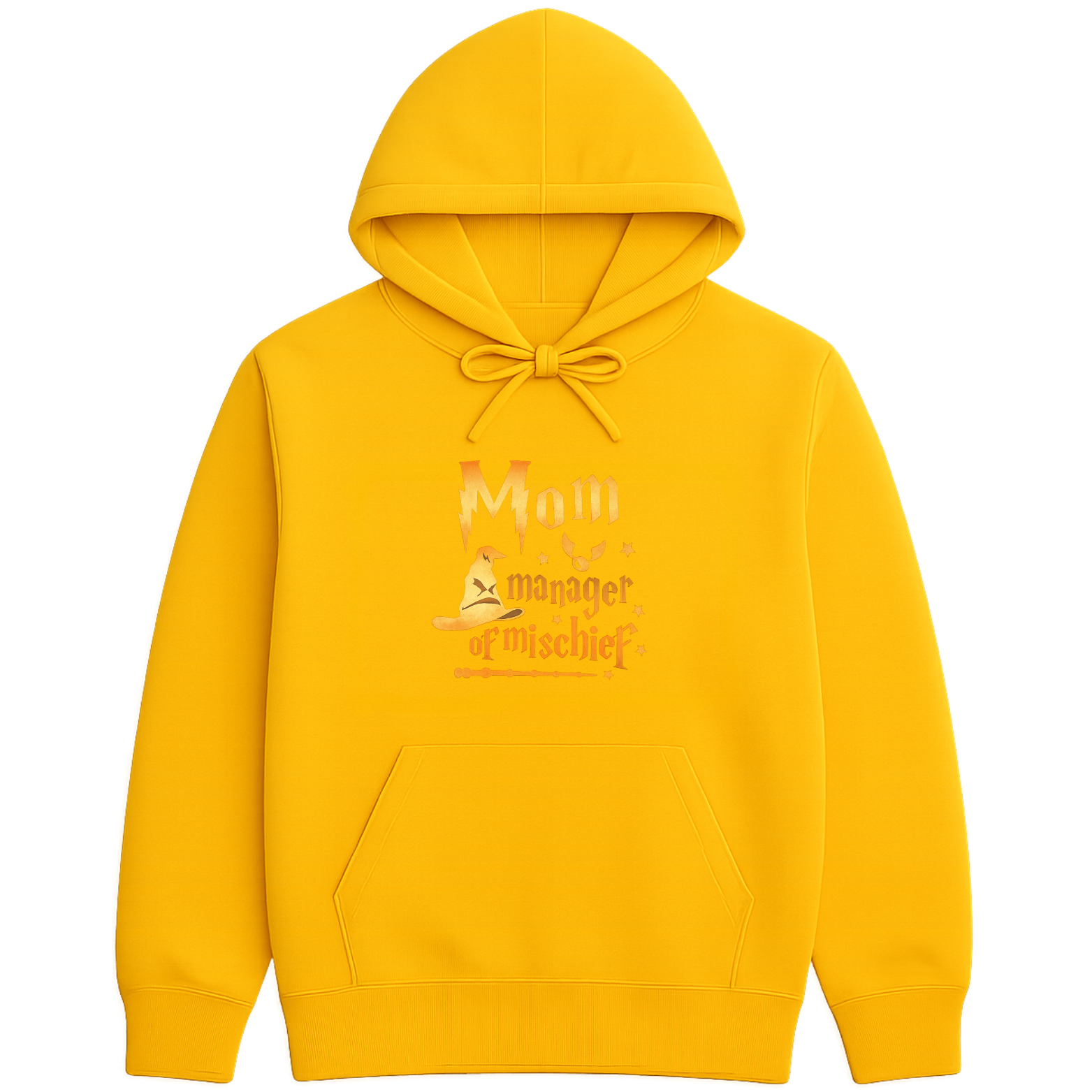 Mom Manager Of Mischief Hoodie - Yellow mockup