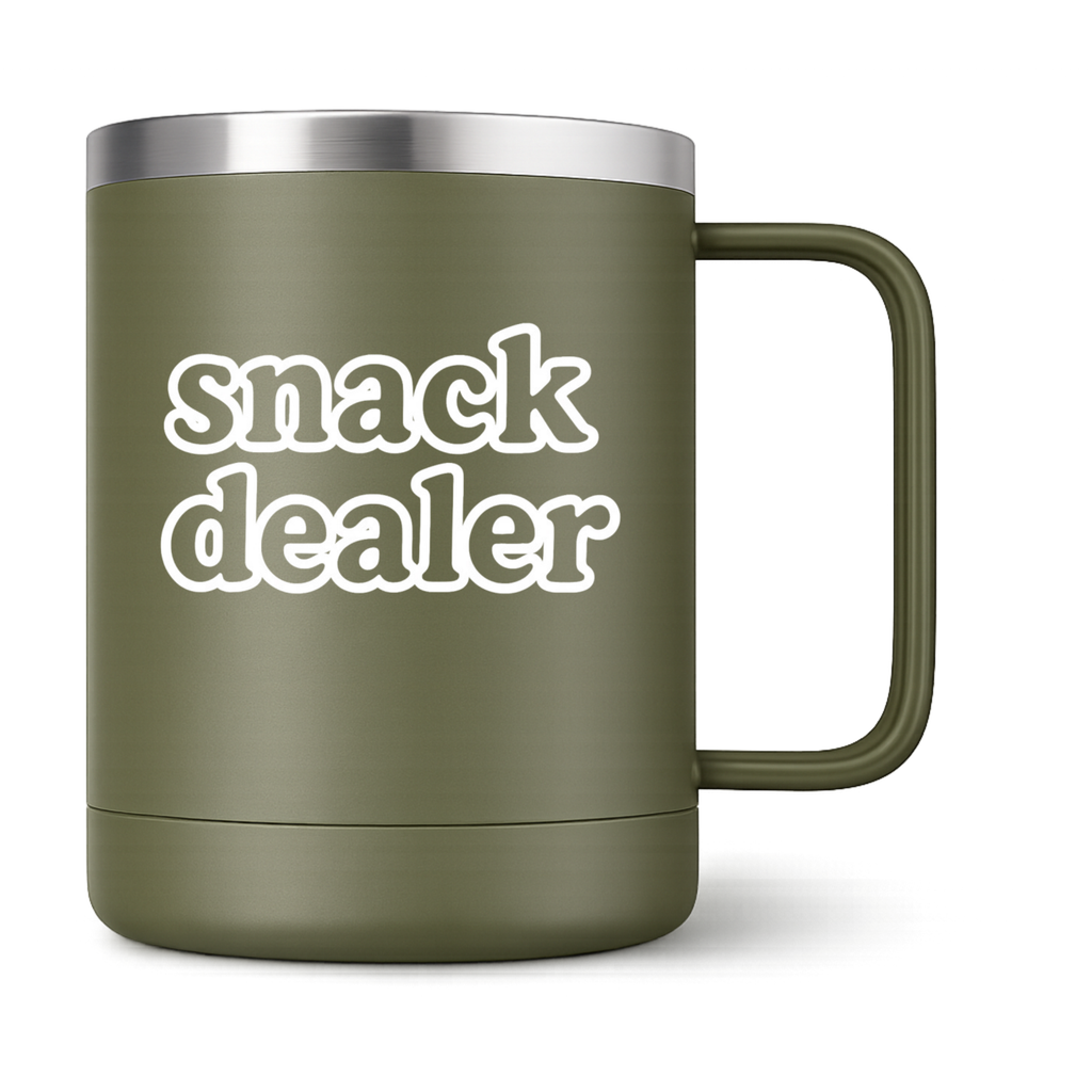 Mom Snack Dealer Travel Coffee Tumbler hero product mockup