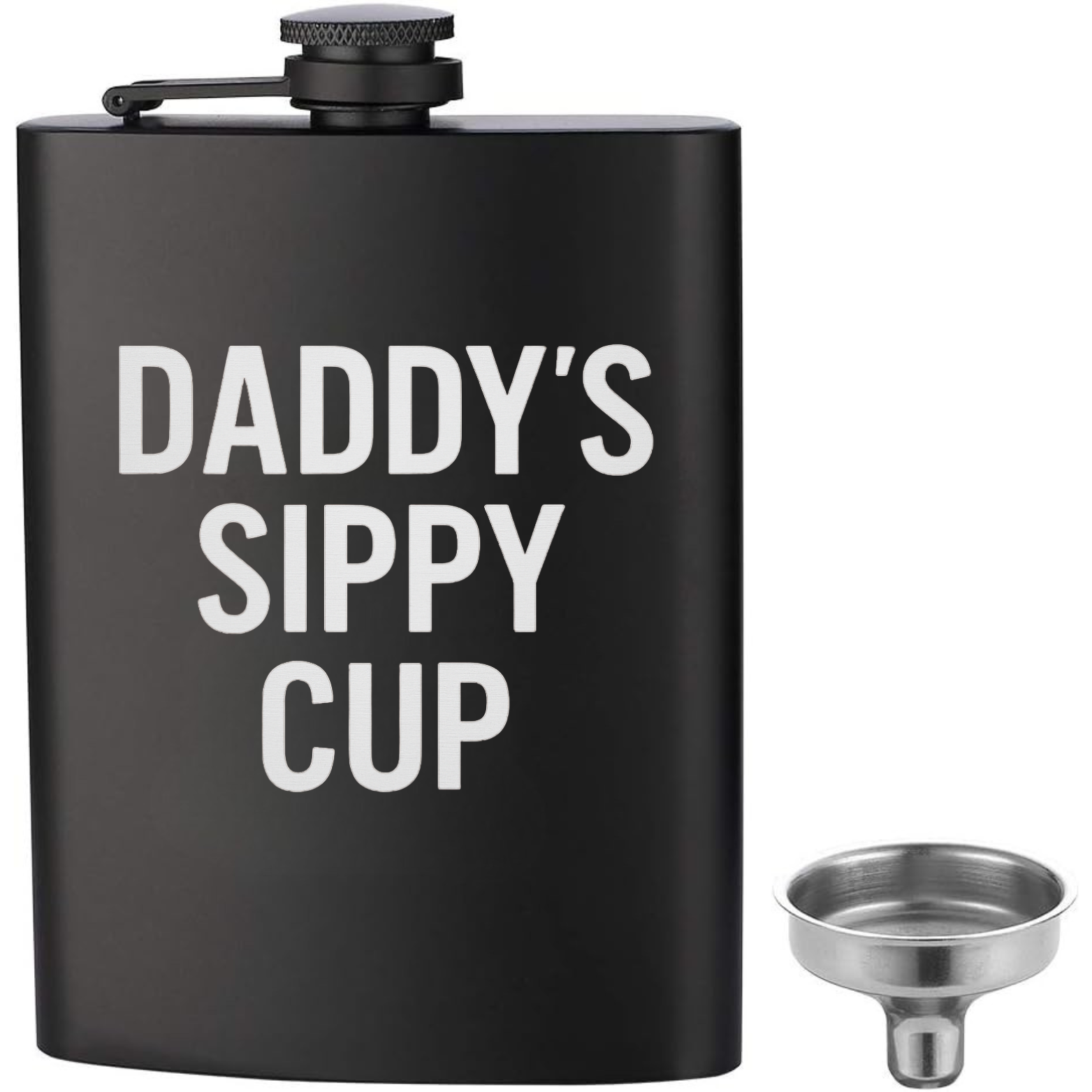 Daddy's Sippy Cup Flask - Black
